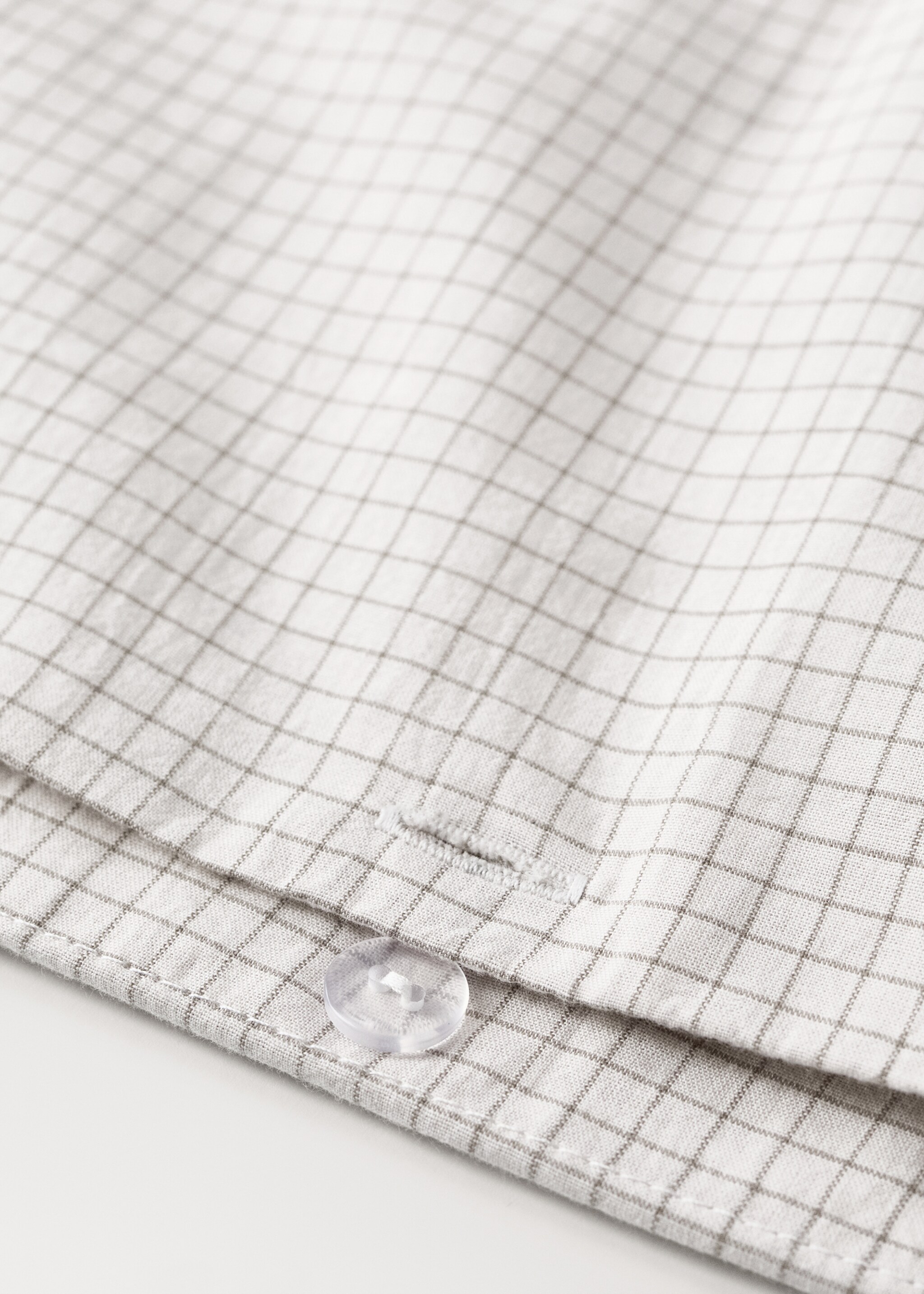 Children's duvet cover in yarn-dyed cotton with mini-check pattern for 90 cm bed - Details of the article 2, Ecru. Ref: 17001651-00.