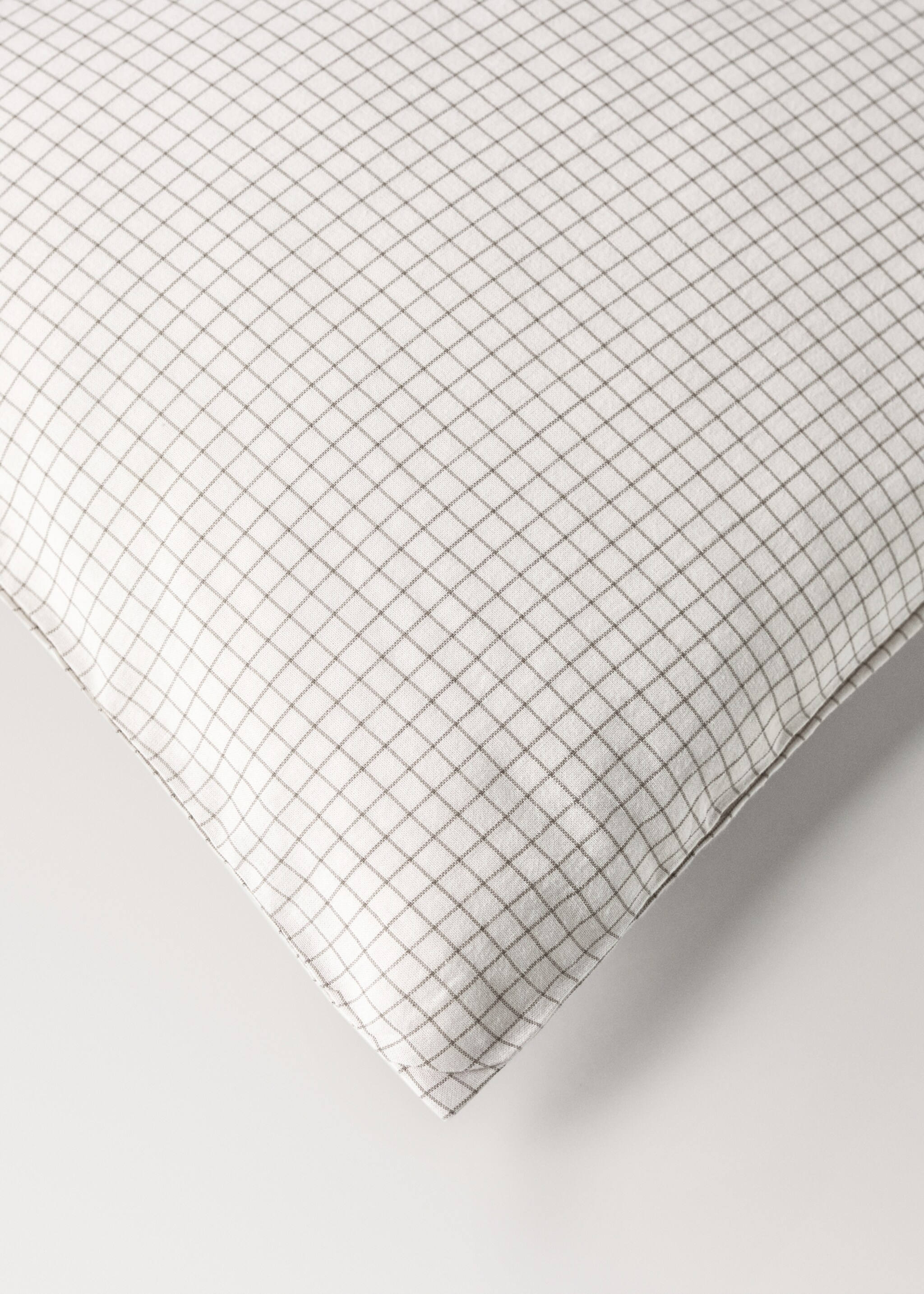 Children's duvet cover in yarn-dyed cotton with mini-check pattern for 90 cm bed - Details of the article 3, Ecru. Ref: 17001651-00.