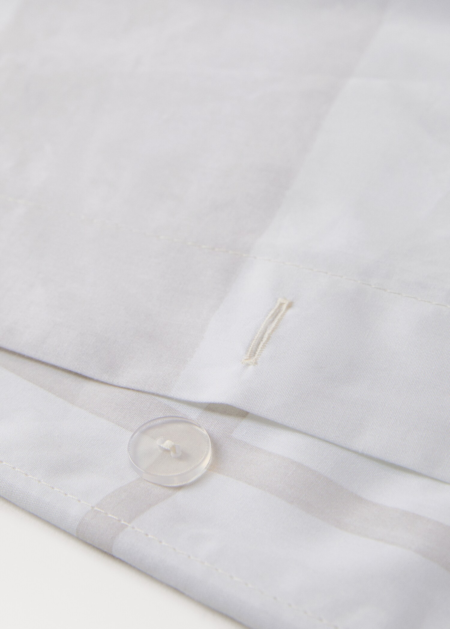 Reversible percale cotton duvet cover with stripes and checks for a 200 cm bed - Details of the article 1