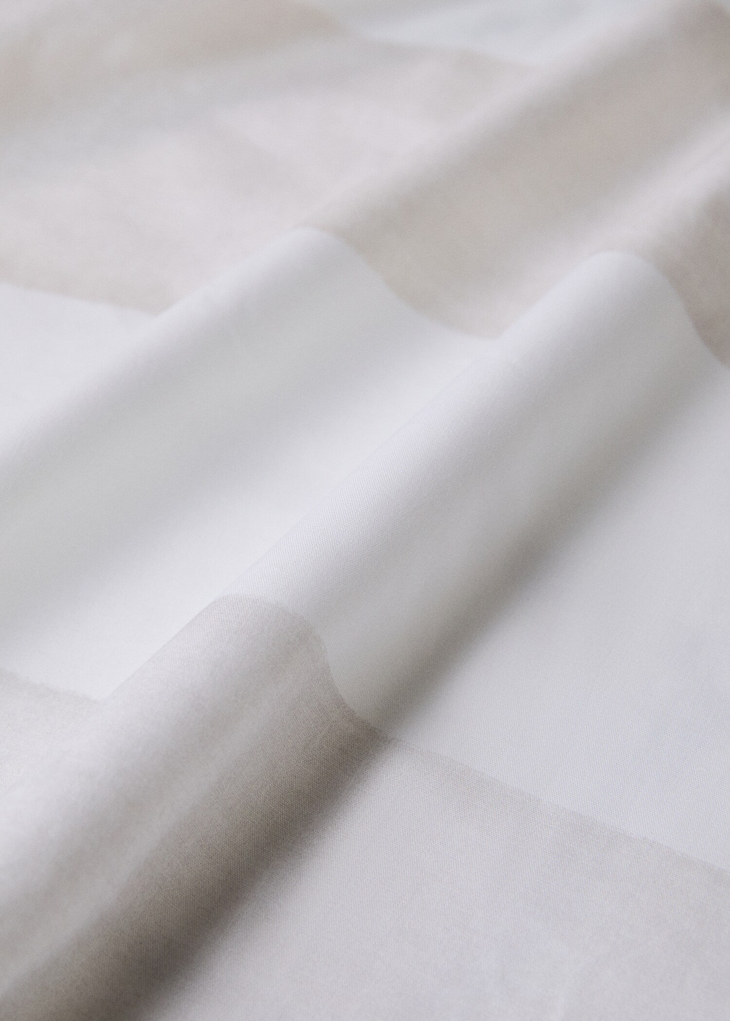 Reversible percale cotton duvet cover with stripes and checks for a 200 cm bed - Details of the article 2