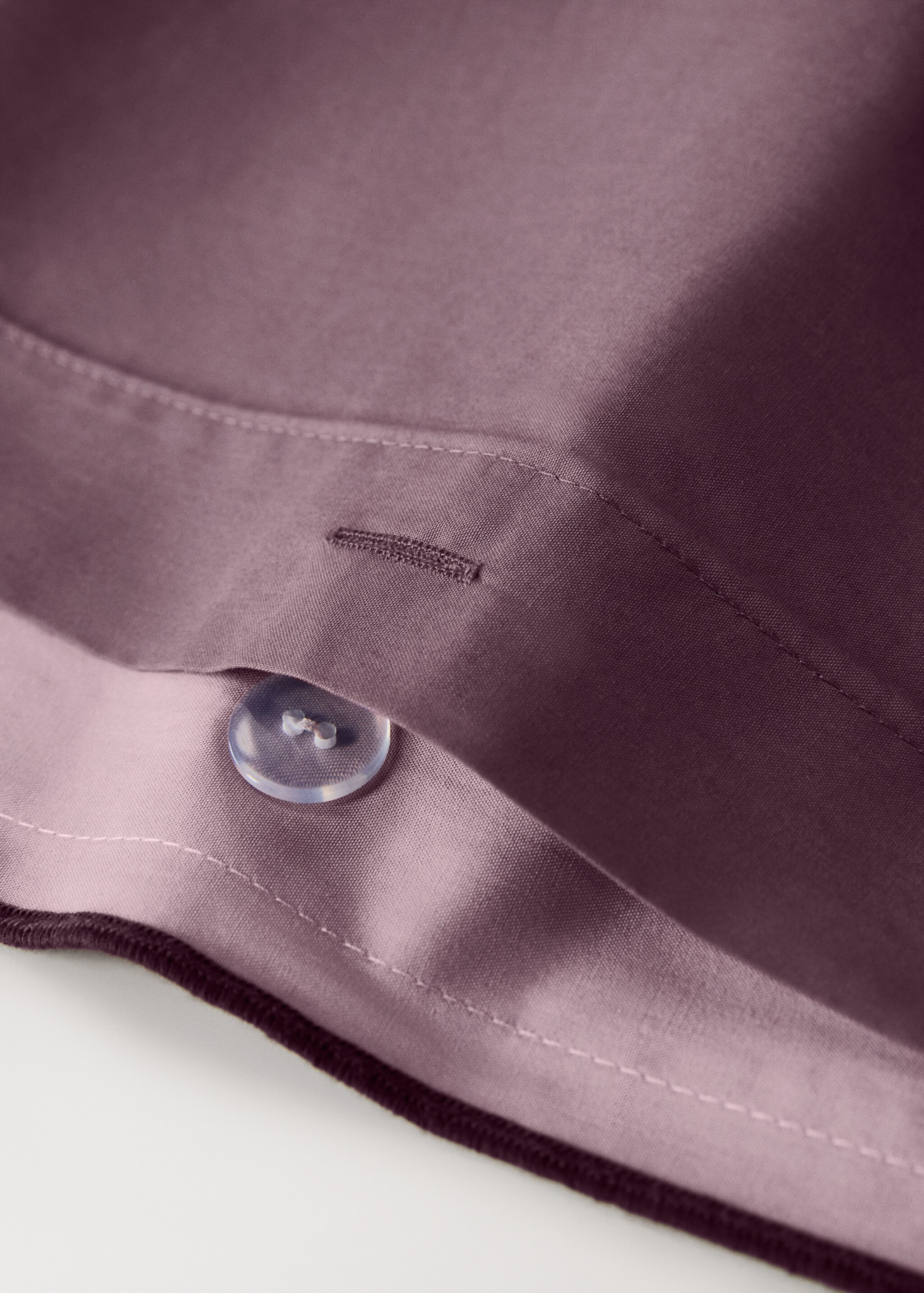 Copripiumino percalle di cotone 200 fili overlock contrasto letto 200 cm - Dettaglio dell'articolo 1, Prugna. Ref: 17001654-00.