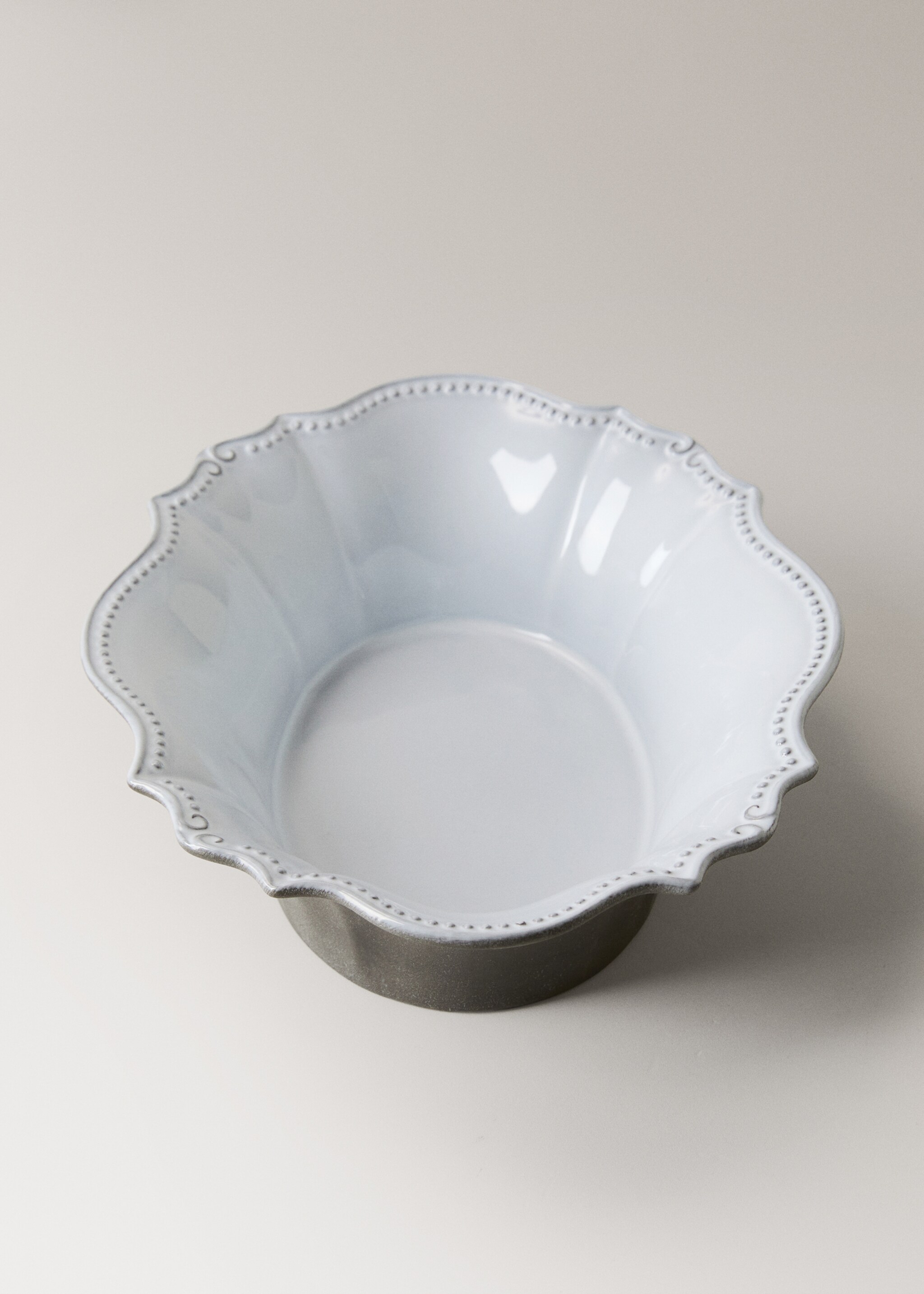 Large recycled stoneware bowl - Детальніше про товар 2, Світло-сірий/пастельний. Ref: 17002041-00.