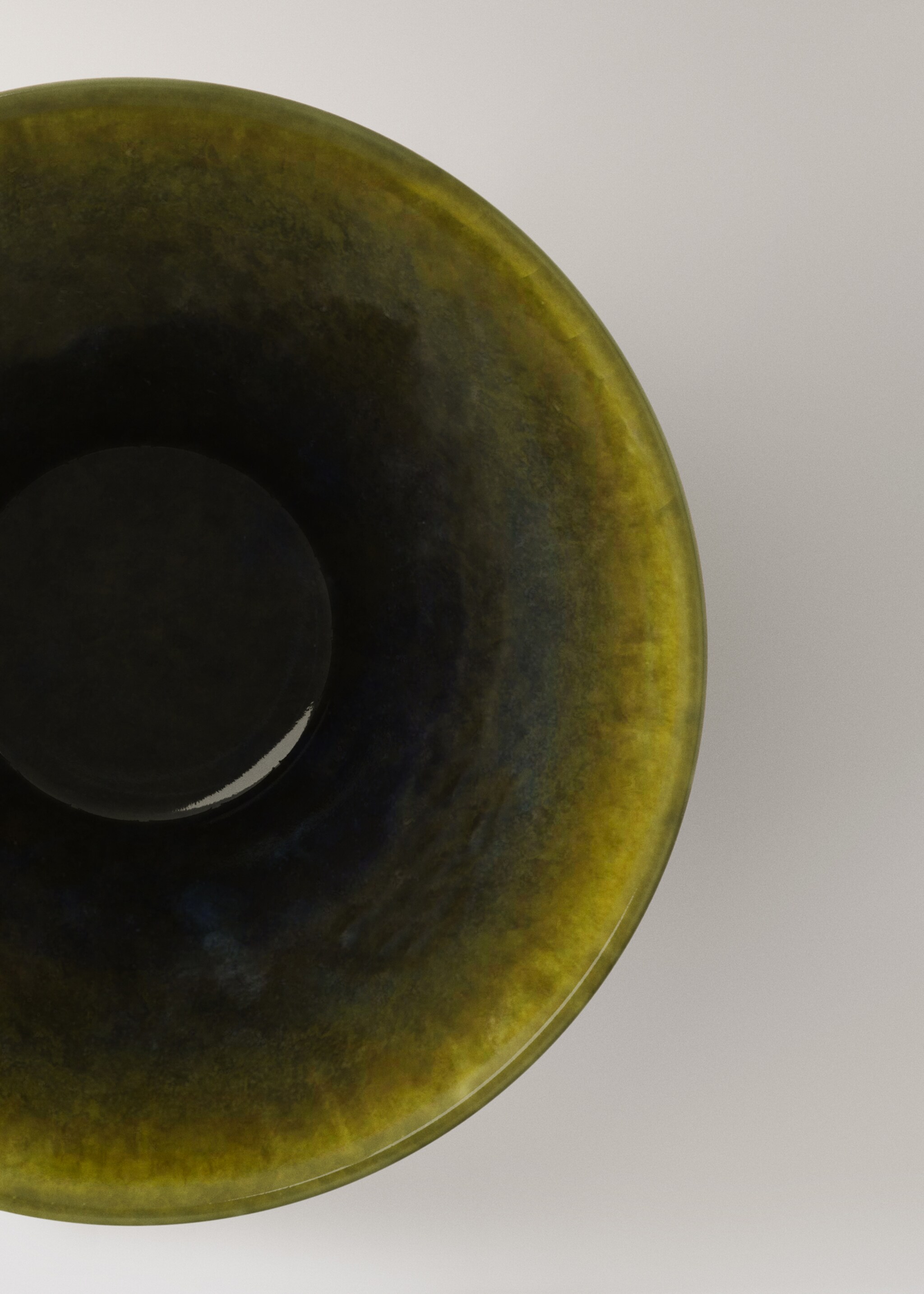Two-tone stoneware bowl - Details of the article 1, Ink Blue. Ref: 17002047-00.