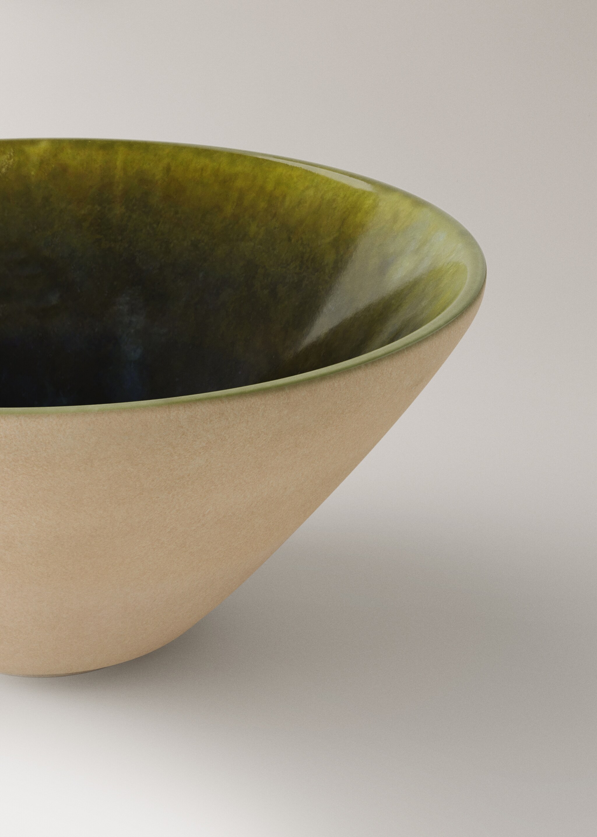 Two-tone stoneware bowl - Details of the article 2, Ink Blue. Ref: 17002047-00.
