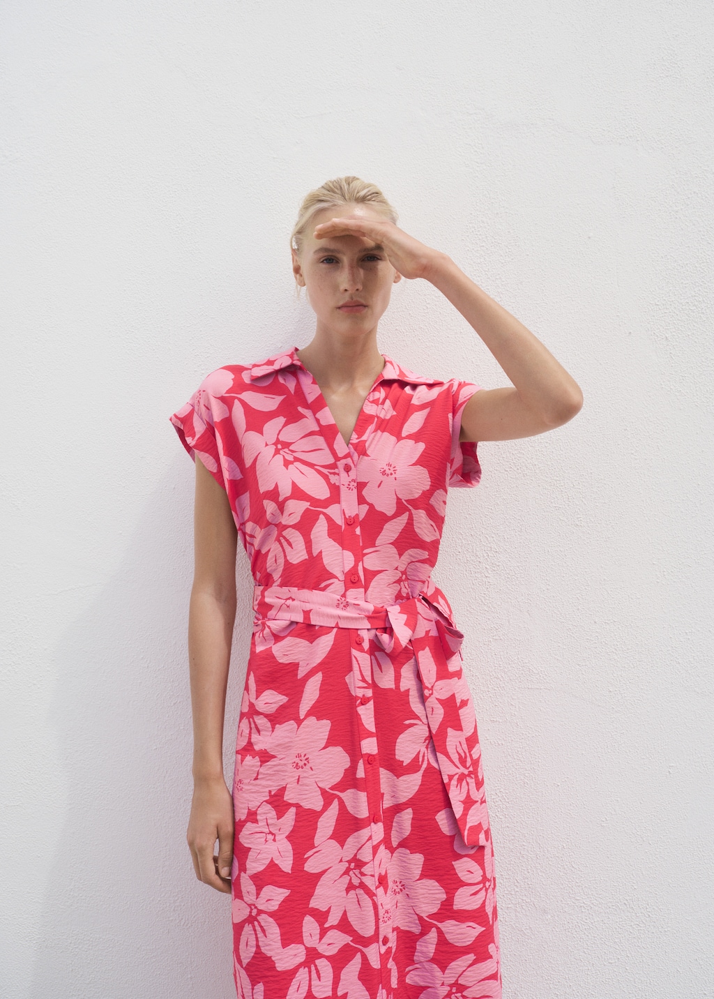 Vestido camisero estampado floral