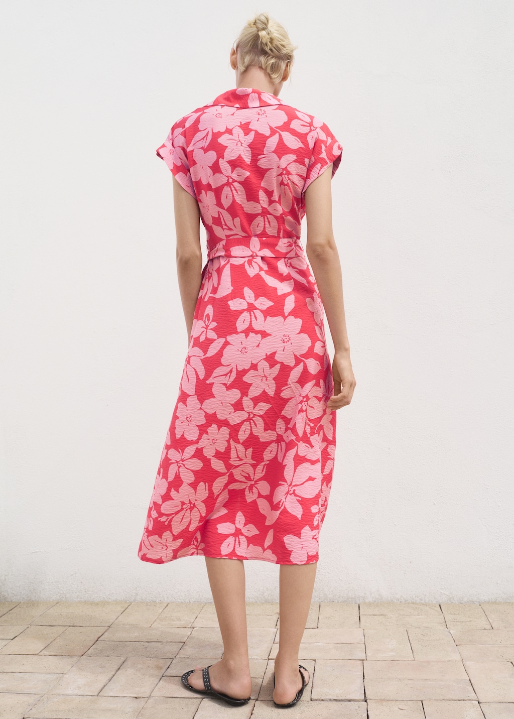 Floral-print shirt-style dress