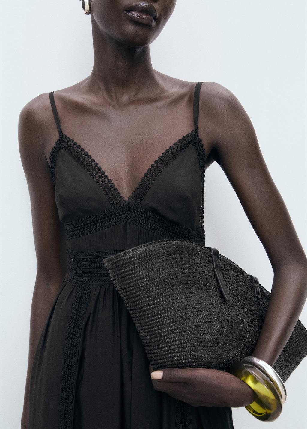 Long dress with lace details - Women | MANGO USA
