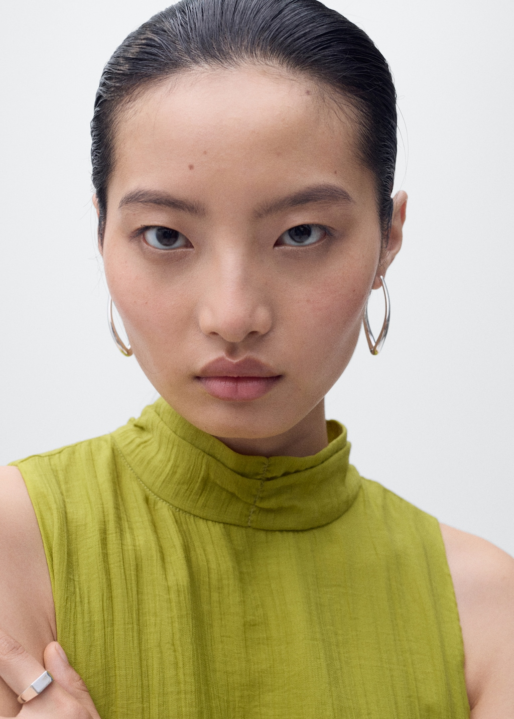 Halter-neck lyocell dress