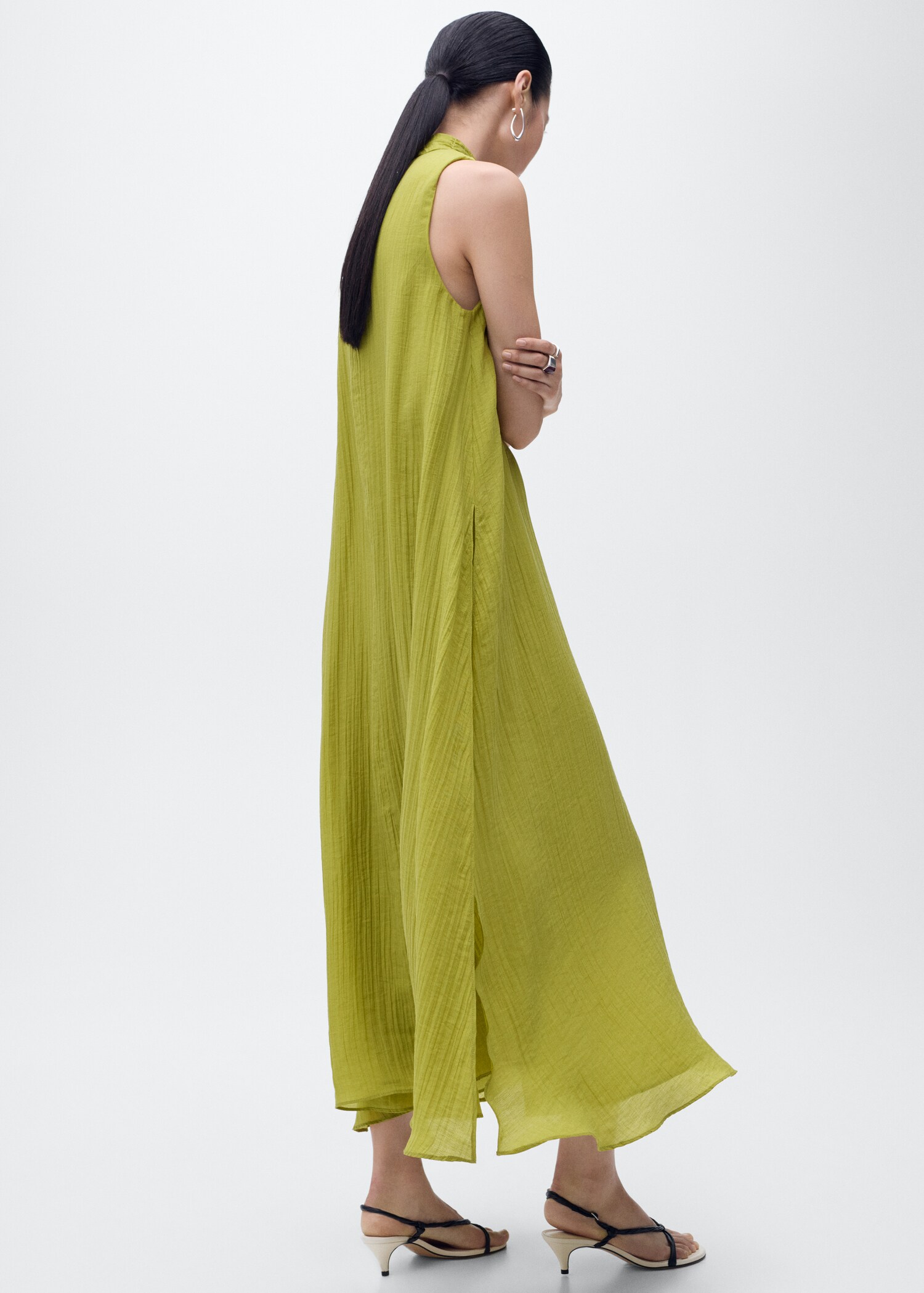 Vestido lyocell cuello halter - Reverso del artículo