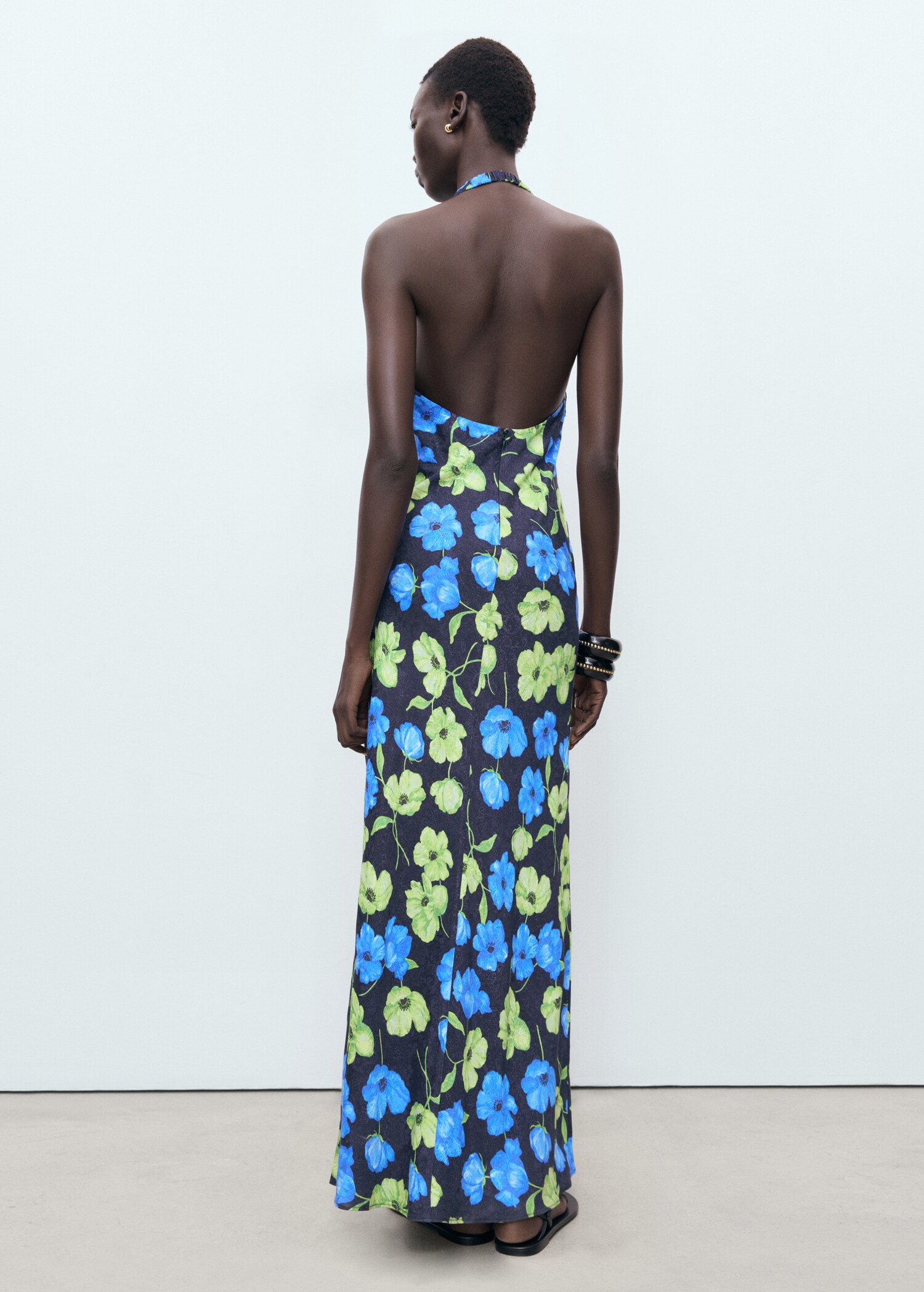 Vestido largo estampado floral - Reverso del artículo