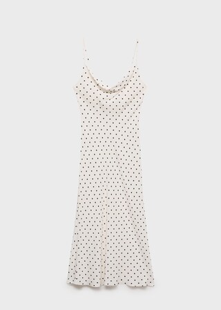 Mango Draped Neckline Long Dress