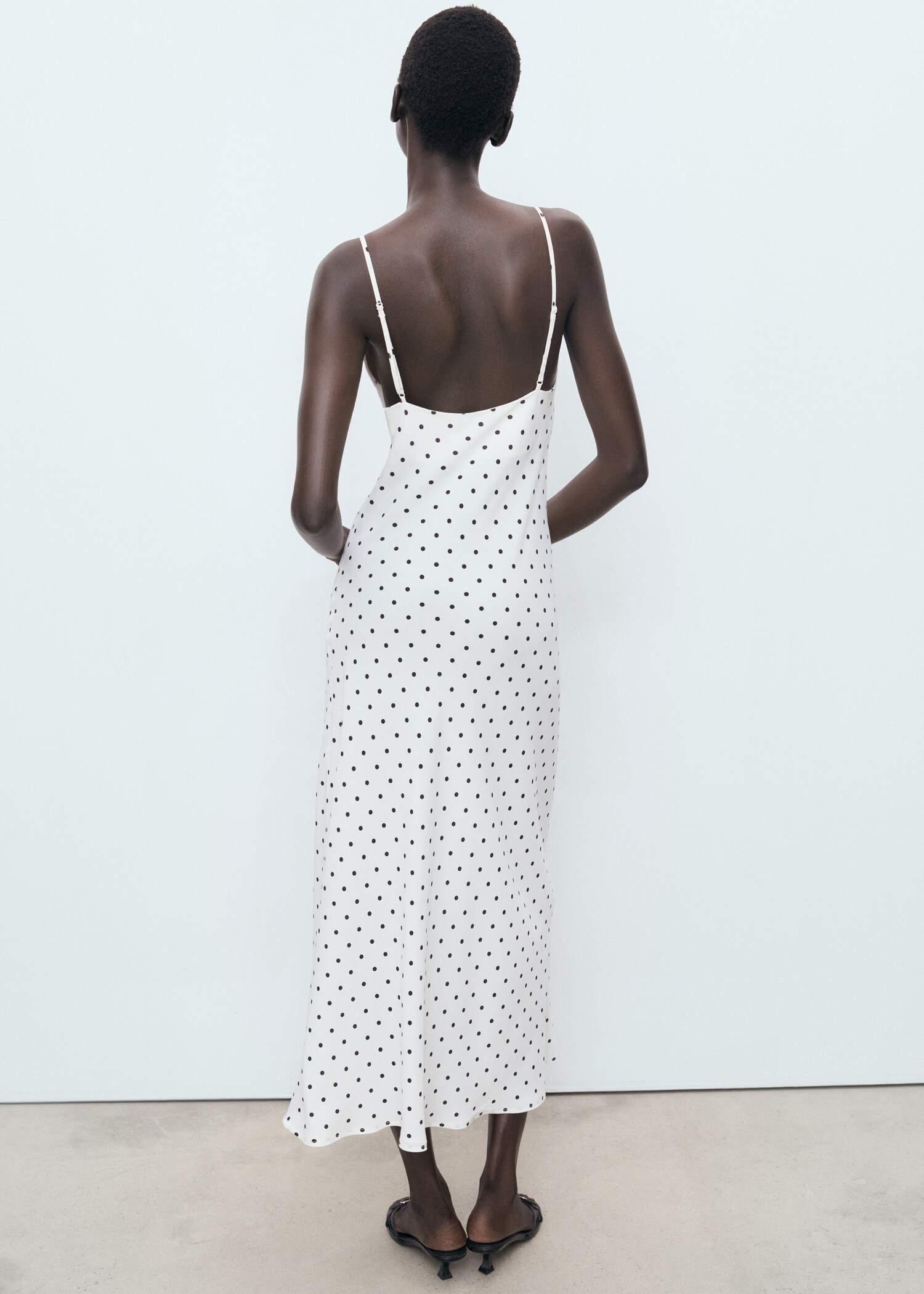 Vestido largo escote drapeado - Reverso del artículo