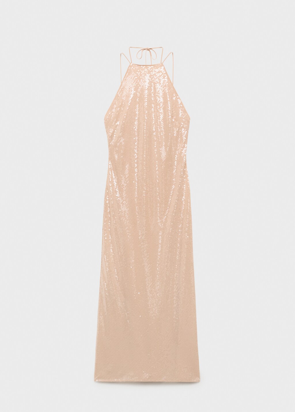 Mango Sequined halter neck dress