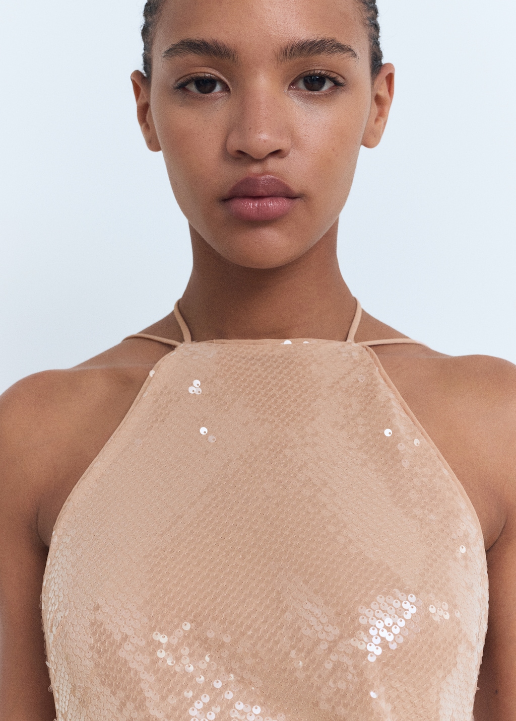 Sequined halter neck dress