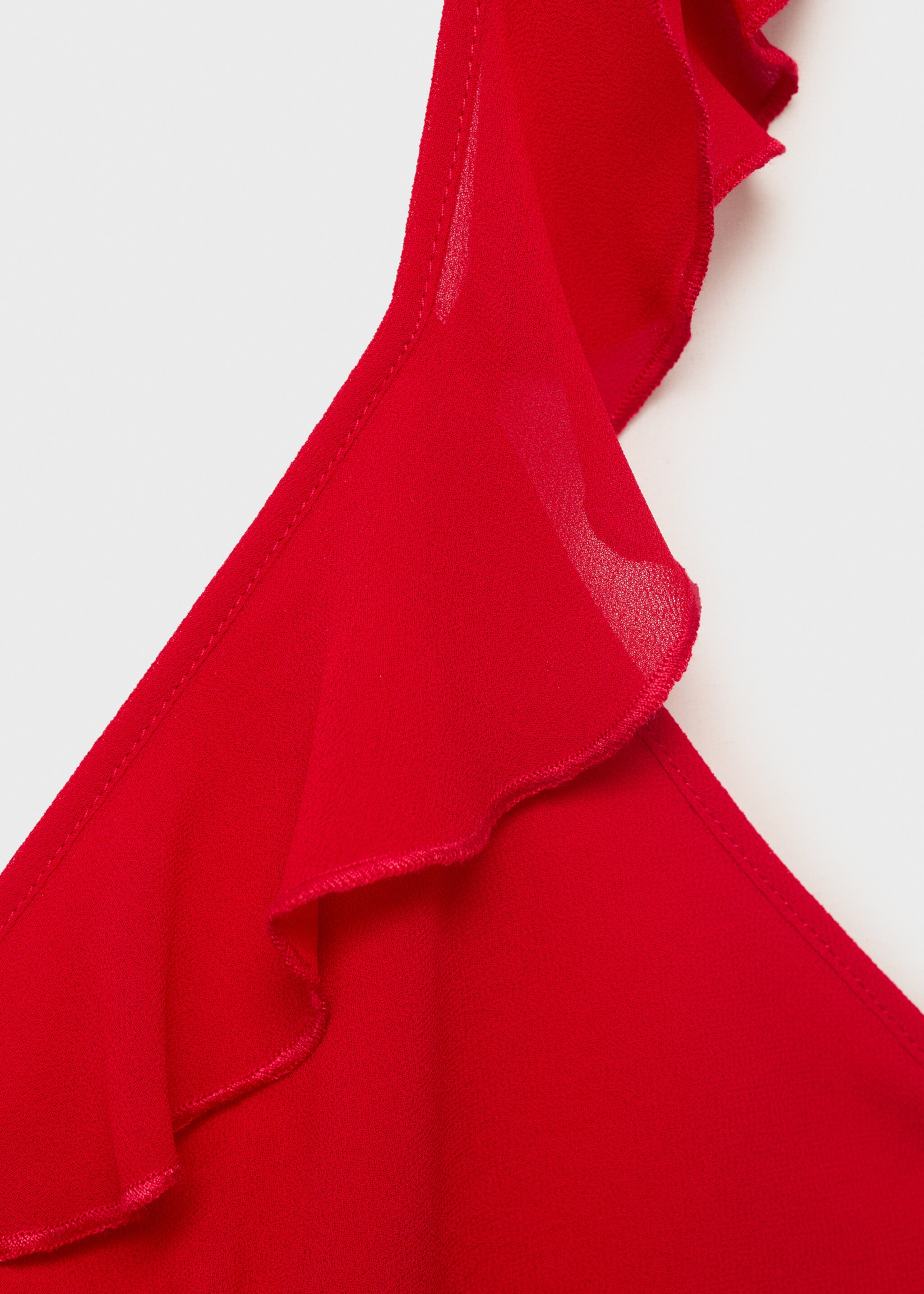 Robe midi à encolure à volants - Détail de l'article 0
