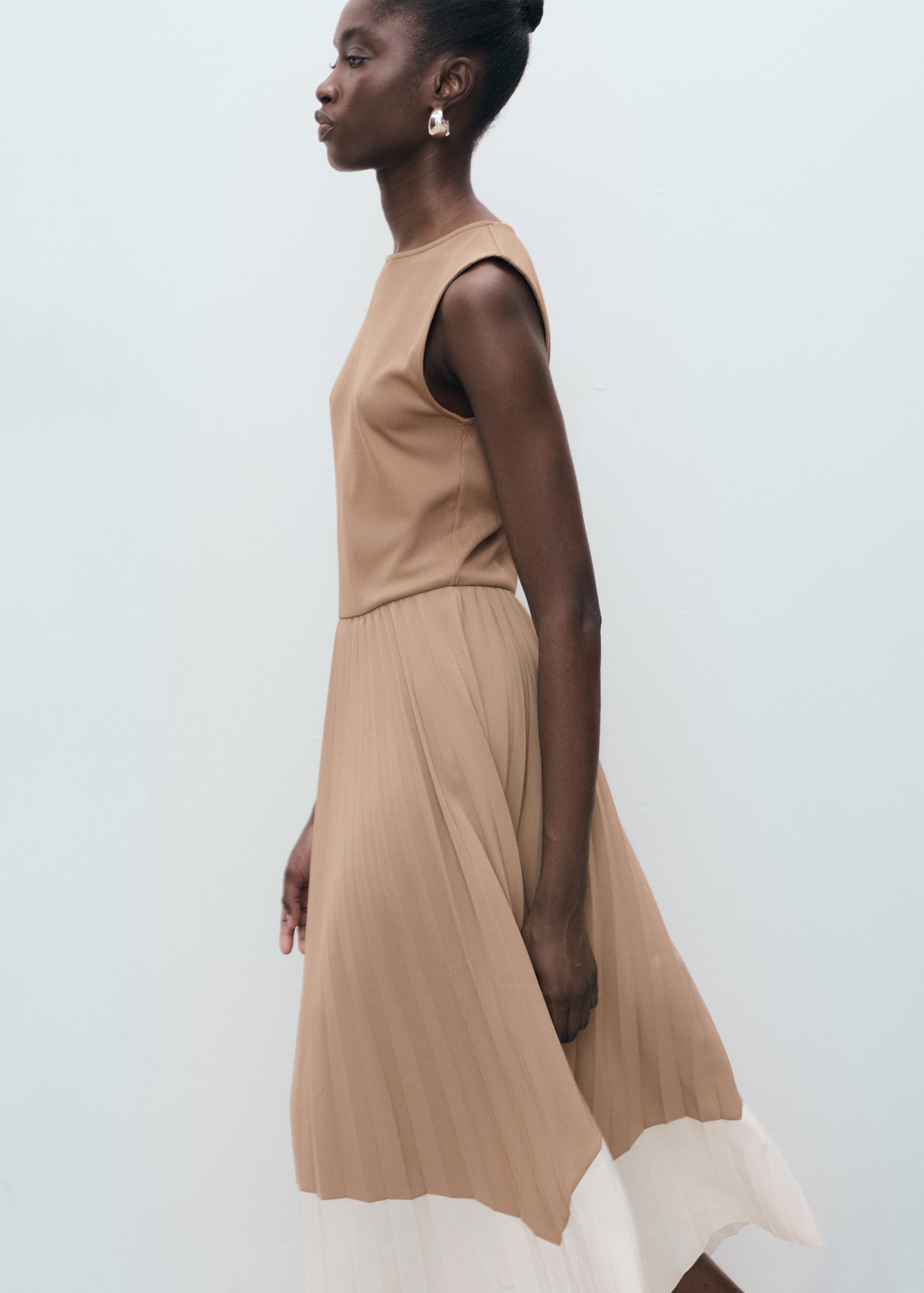 Mango France Mango Robe Plissee Robe Plissée Combinée