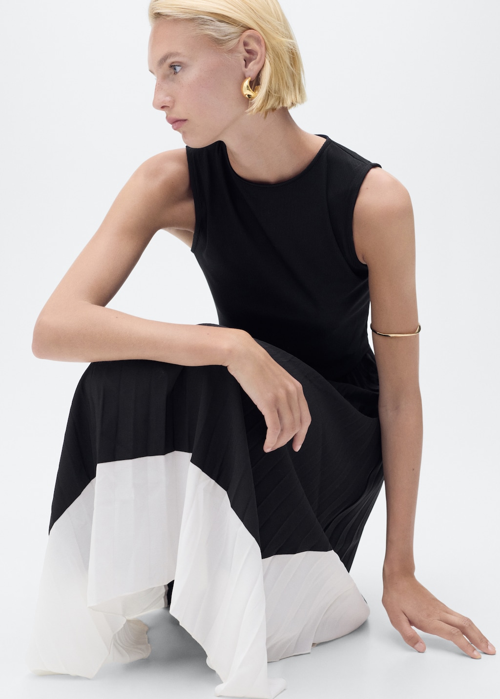 Combined pleated dress