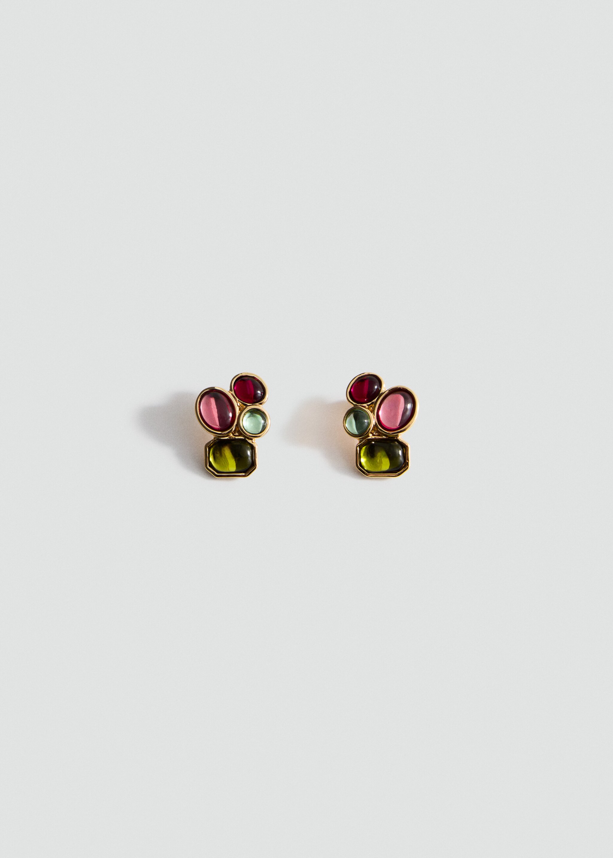 Earrings with geometric appliqué - Article without model