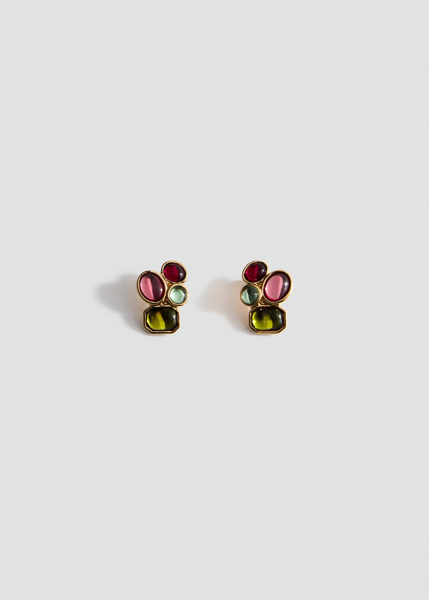 Earrings with geometric appliqué - Article without model