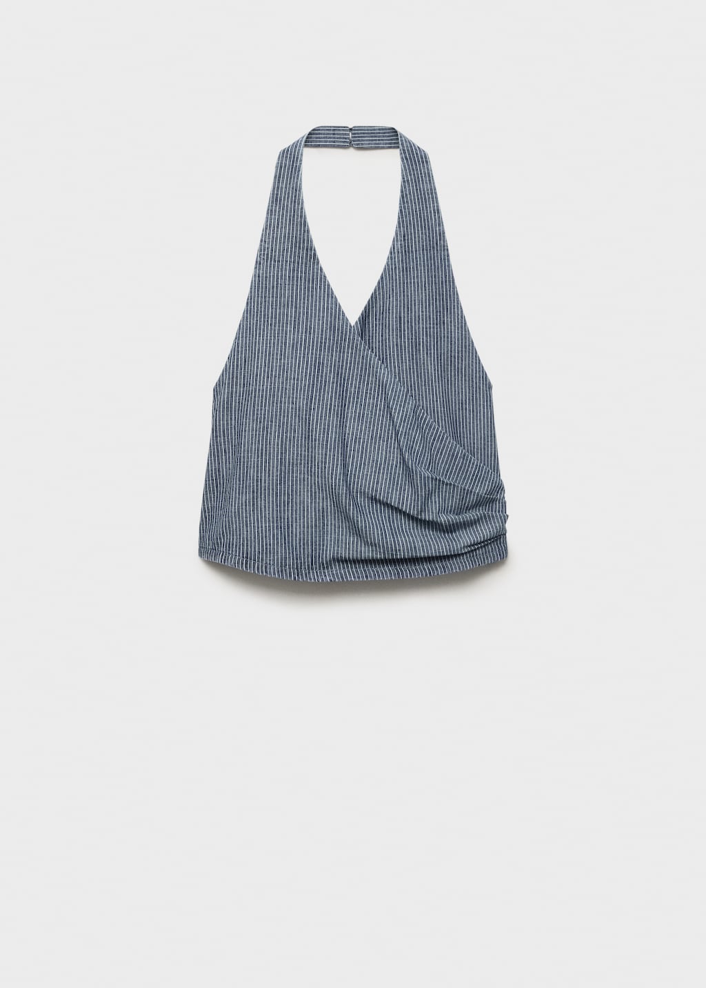 Mango Striped crossover denim top