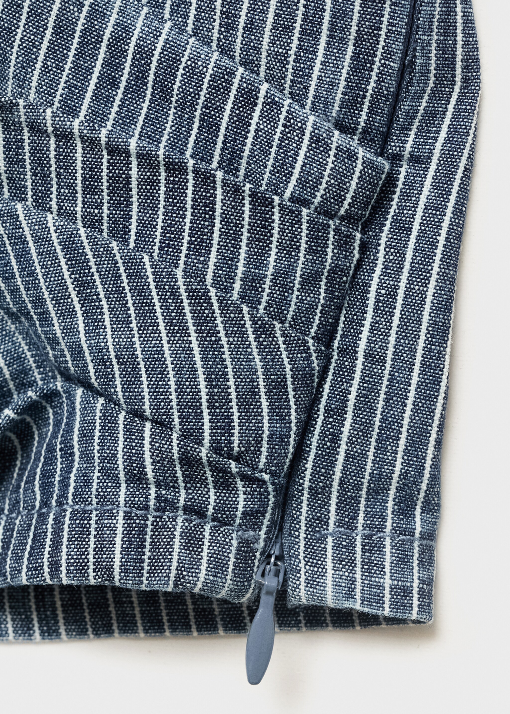 Striped crossover denim top - Details of the article 0