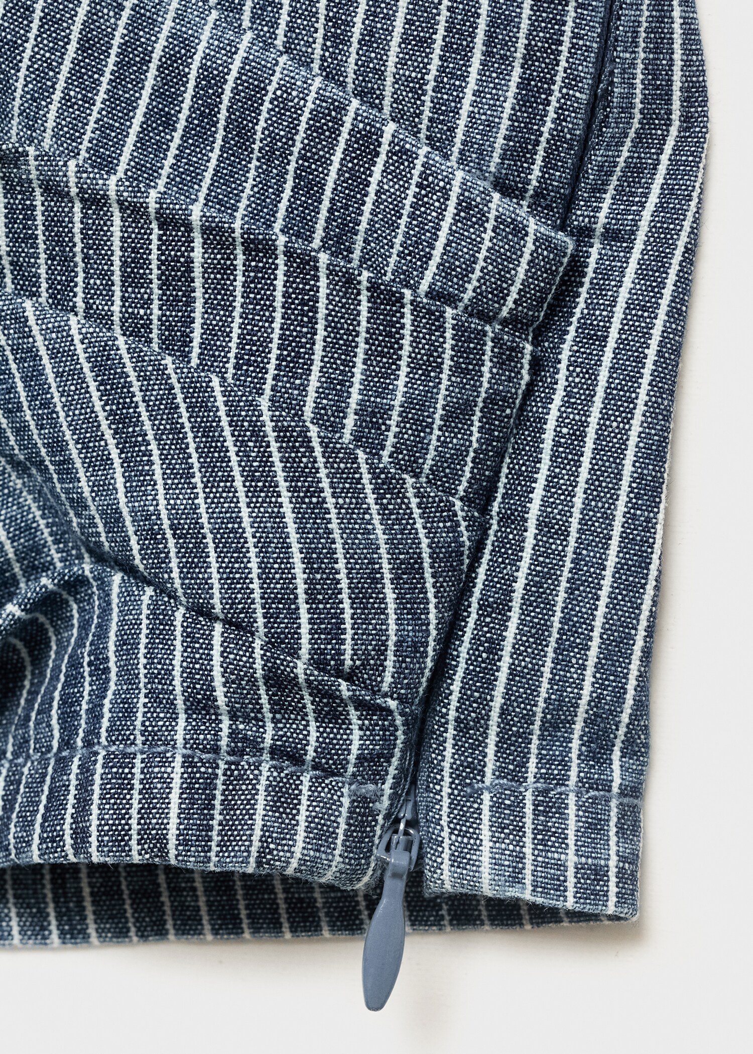Striped crossover denim top - Details of the article 0