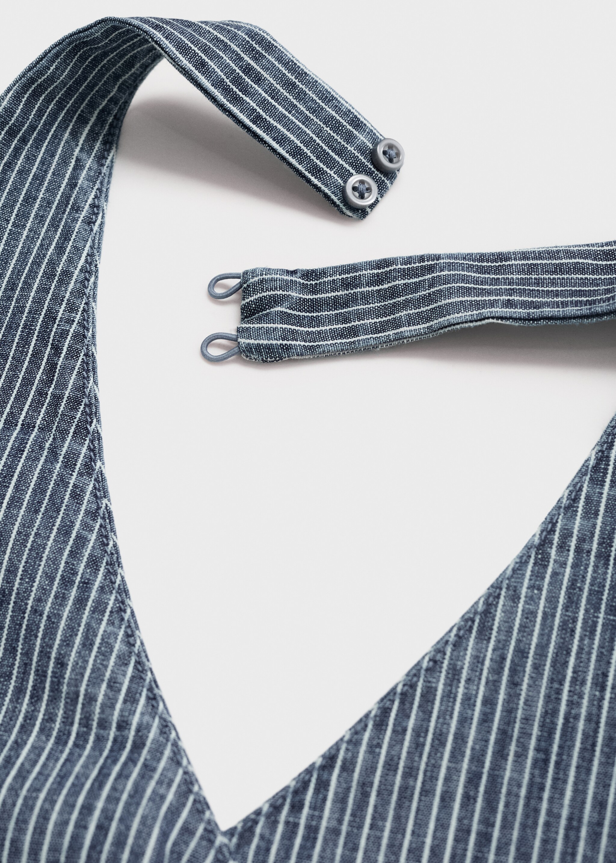 Striped crossover denim top - Details of the article 8