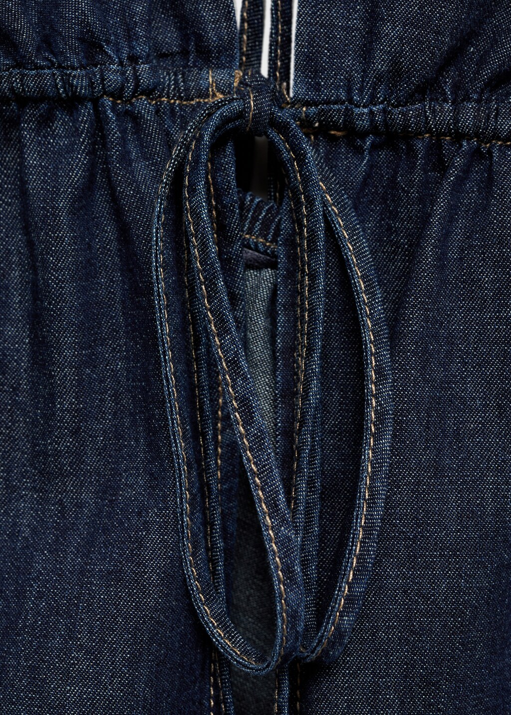 Mango V-neck denim top with bow thumbnail