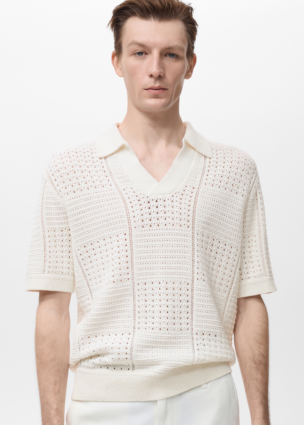 トップス FAF Openwork Knit Polo Shirts OPENWORK KNIT POLO SHIRT - Orange | ZARA United States