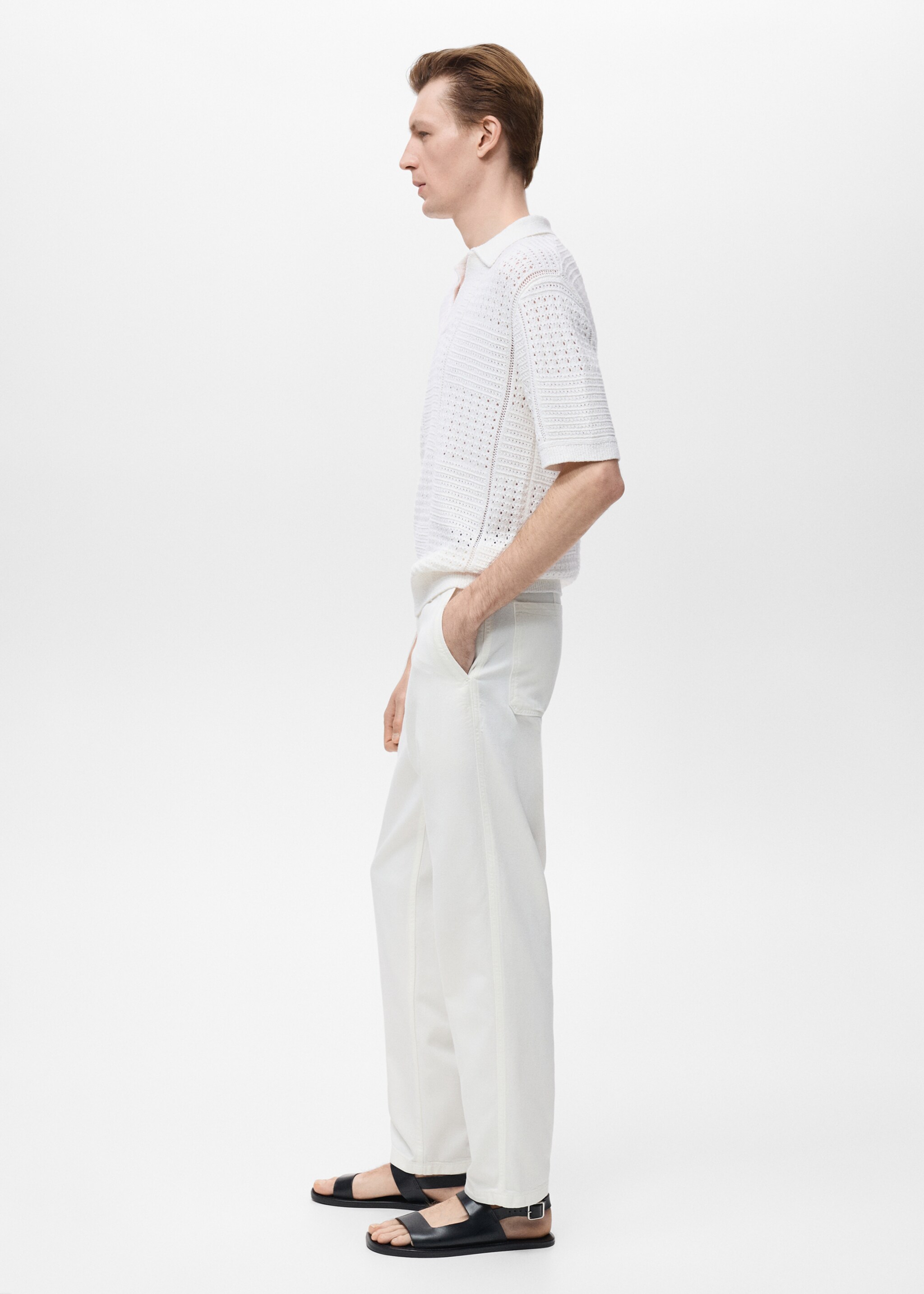 Baumwoll-Poloshirt mit Lochmuster - Detail des Artikels 2