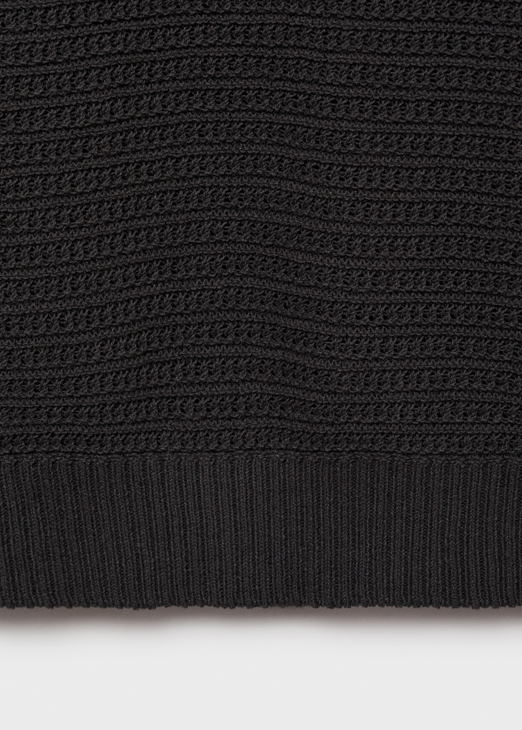 Crochet cotton polo shirt