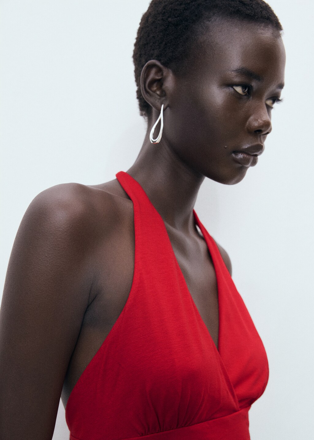 Mango V-neck top with open back