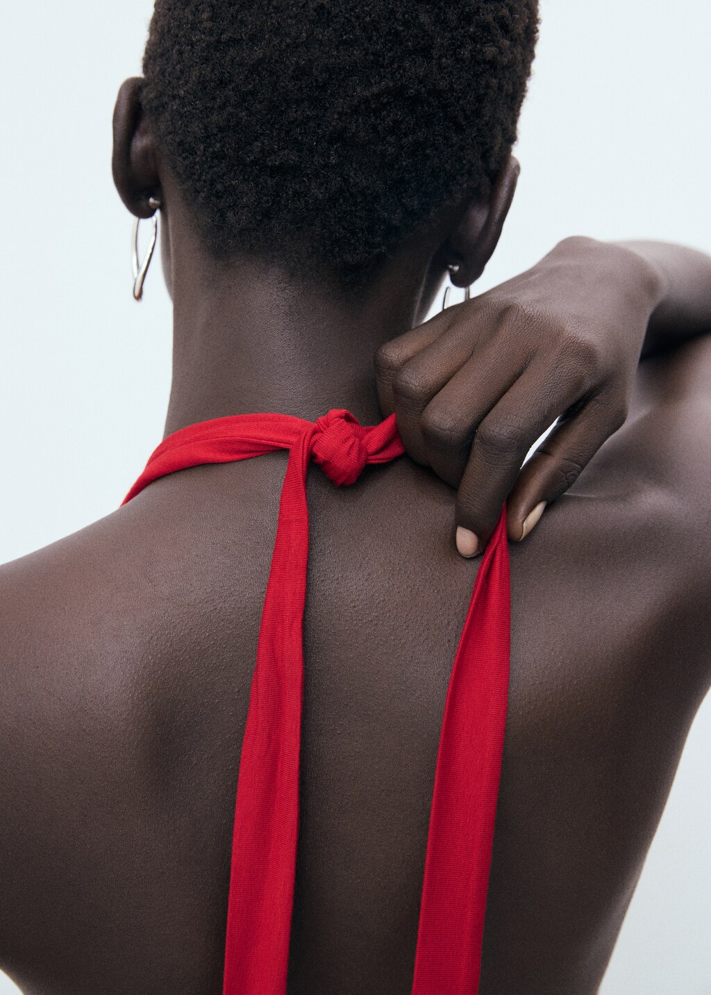 Mango V-neck top with open back