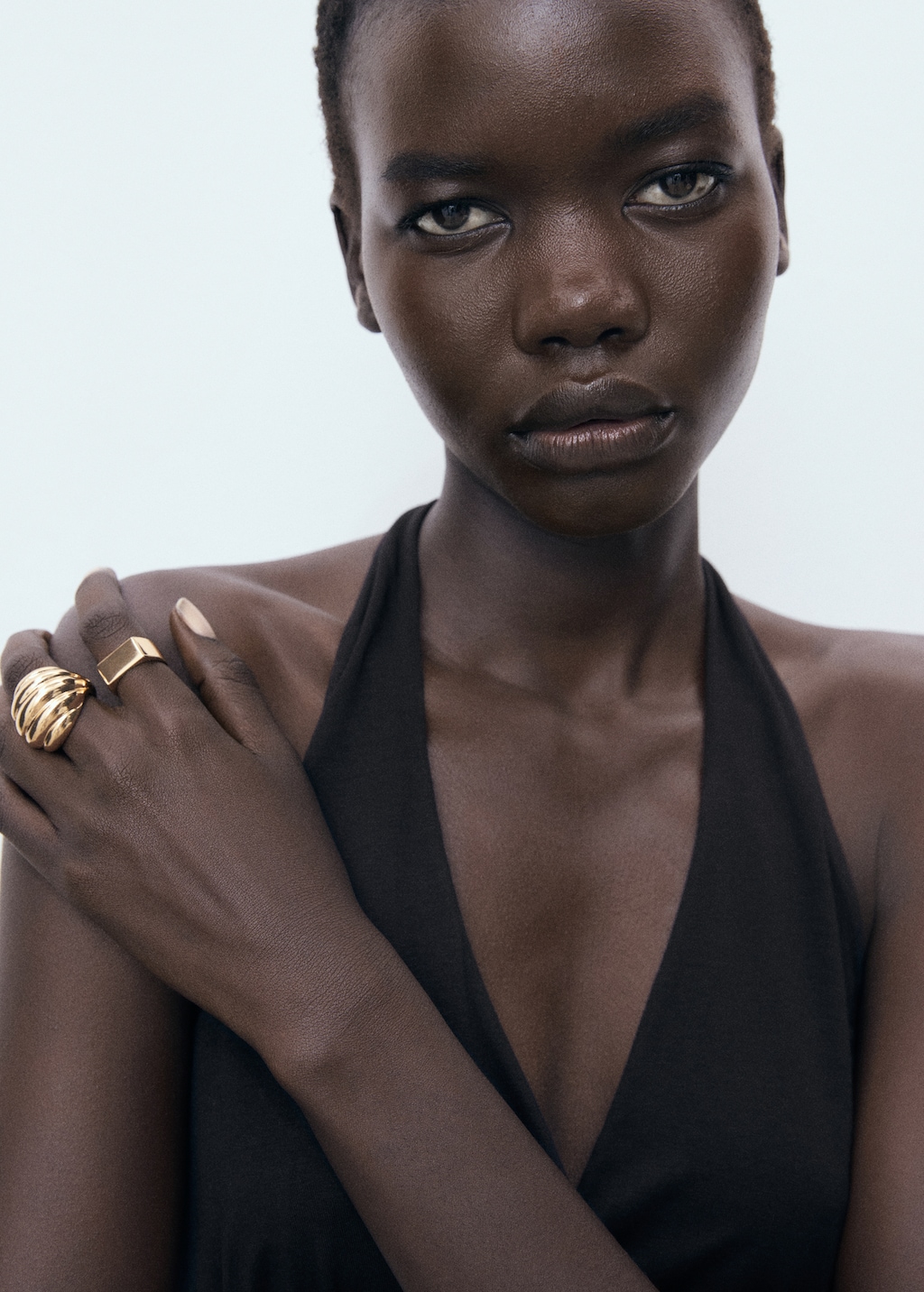 V-neck top with open back