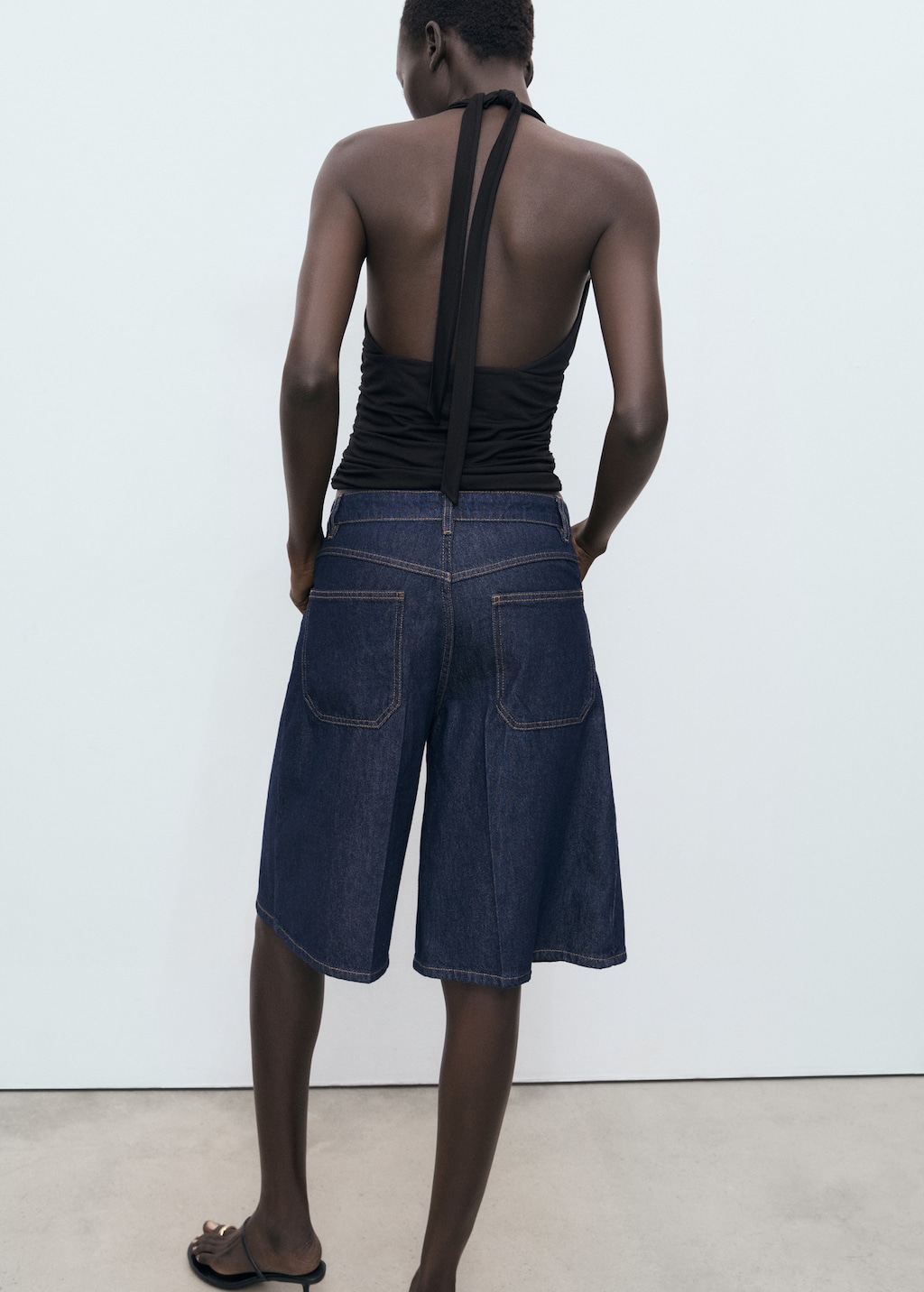 V-neck top with open back