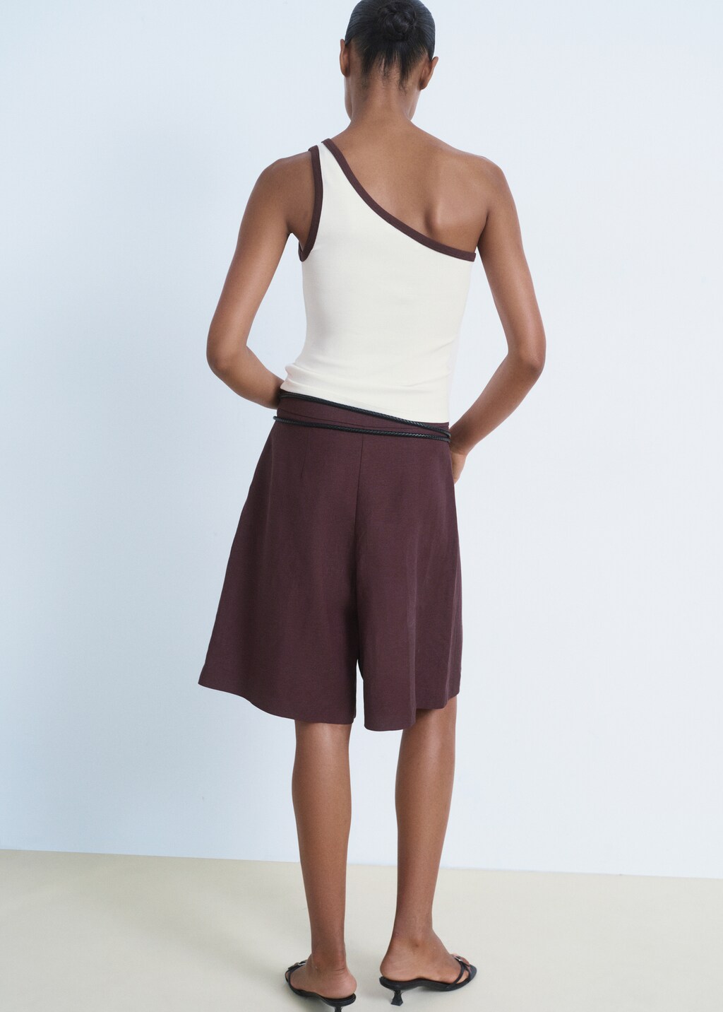 Mango Asymmetrical top with contrasting trim