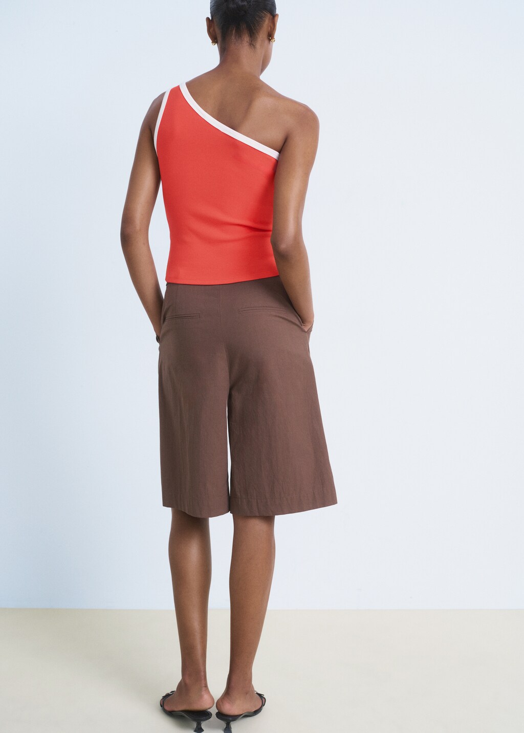 Mango Asymmetrical top with contrasting trim