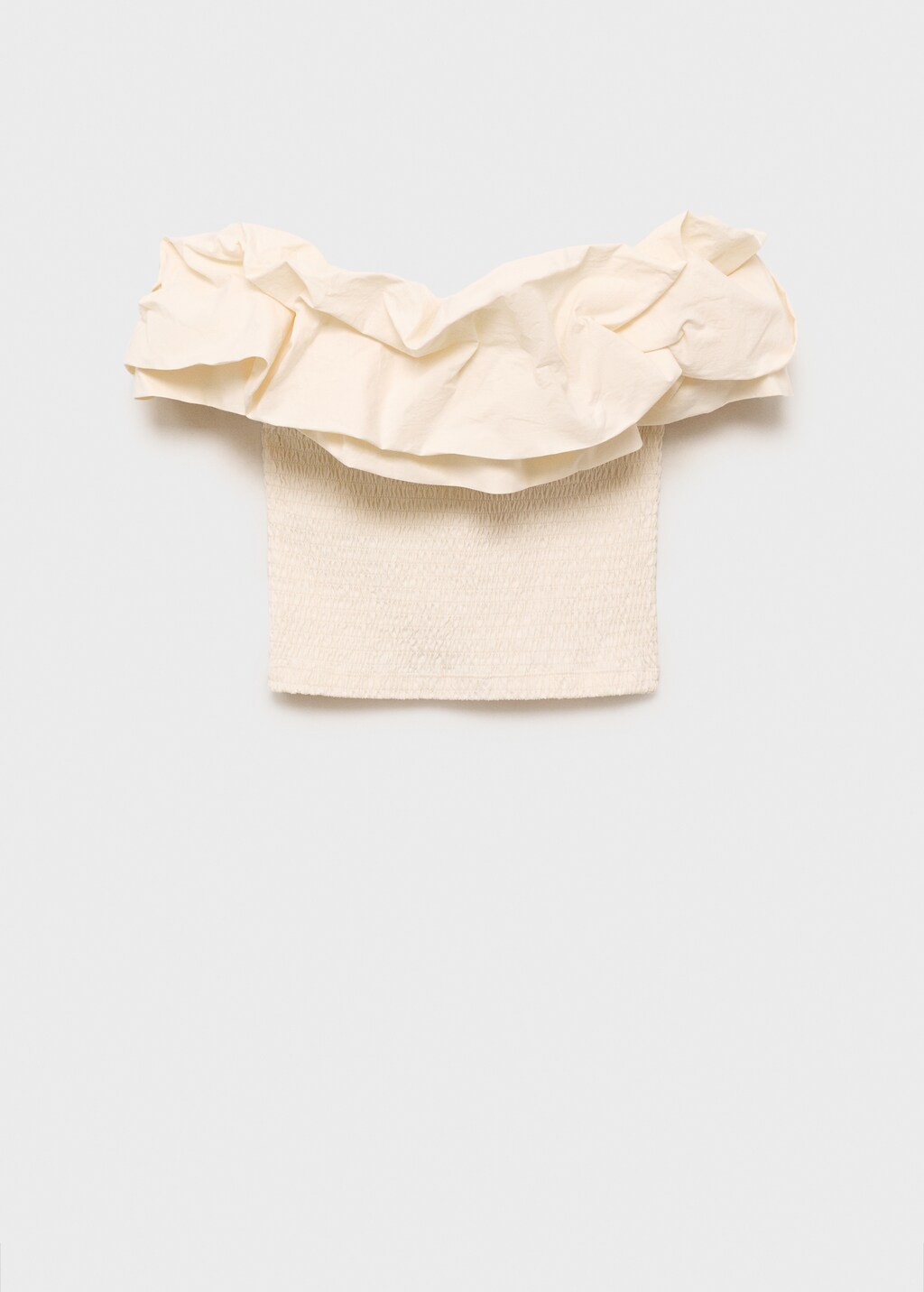 Mango Strapless top with ruffles