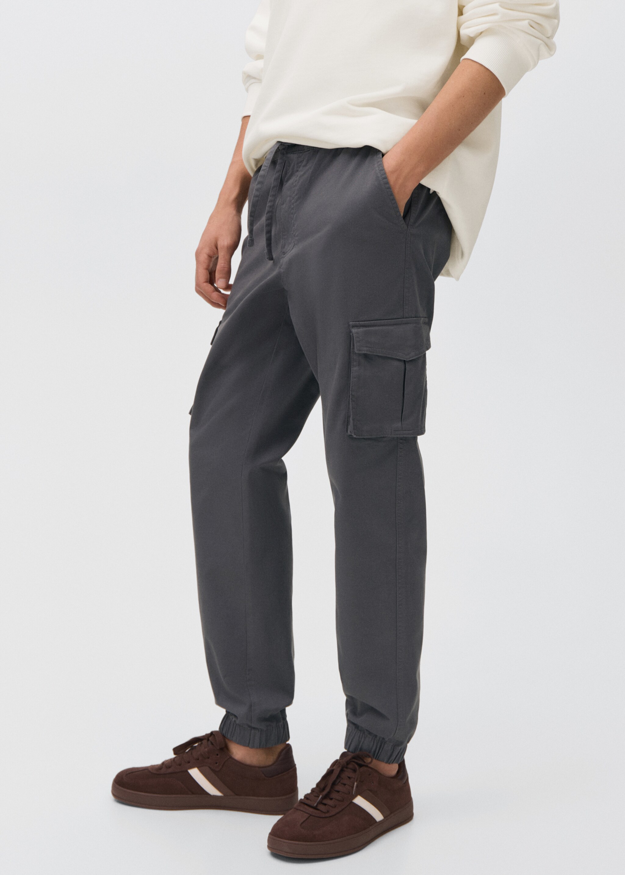 Cargo joggers with drawstring - Medium plane