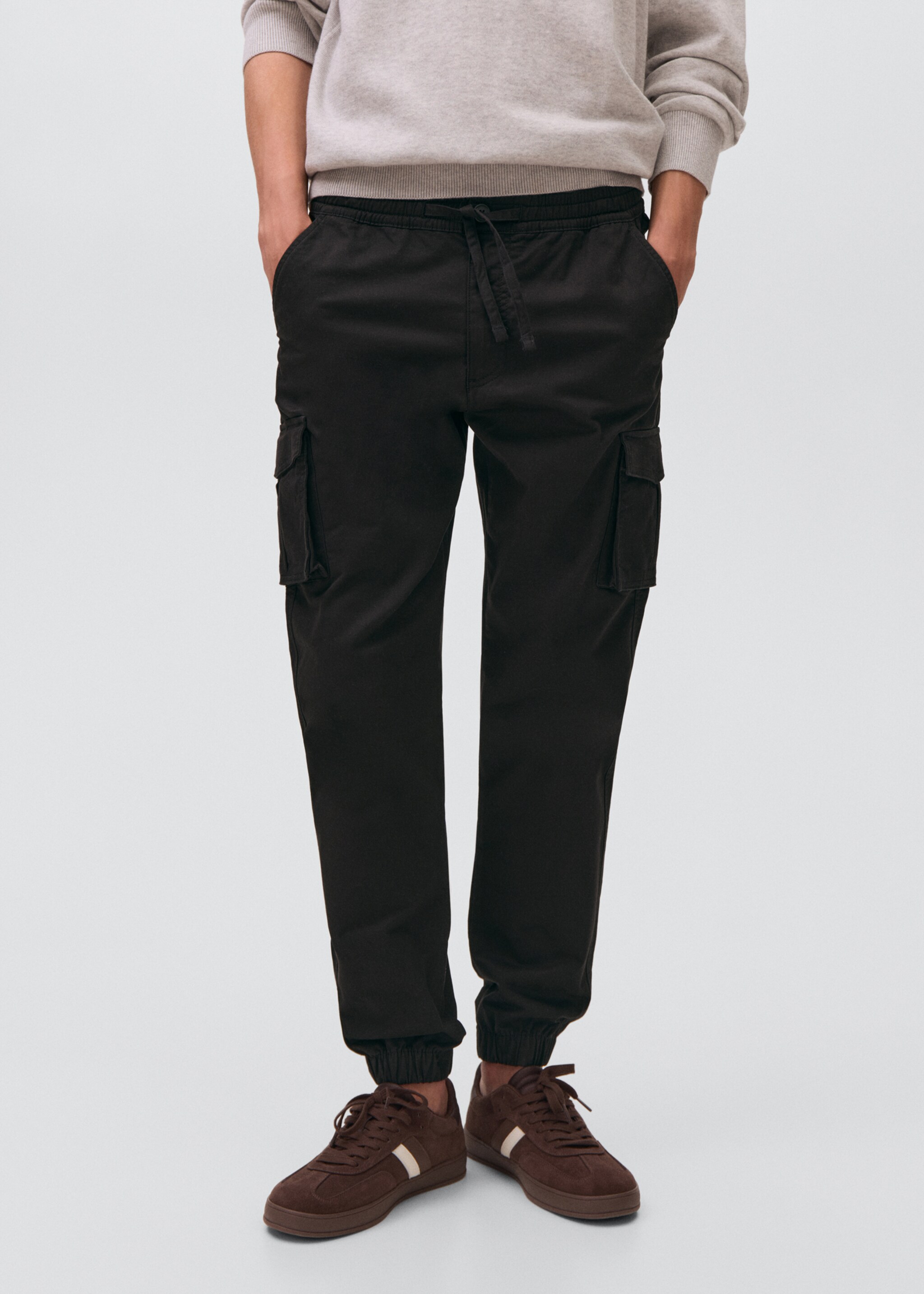 Cargo joggers with drawstring - Medium plane
