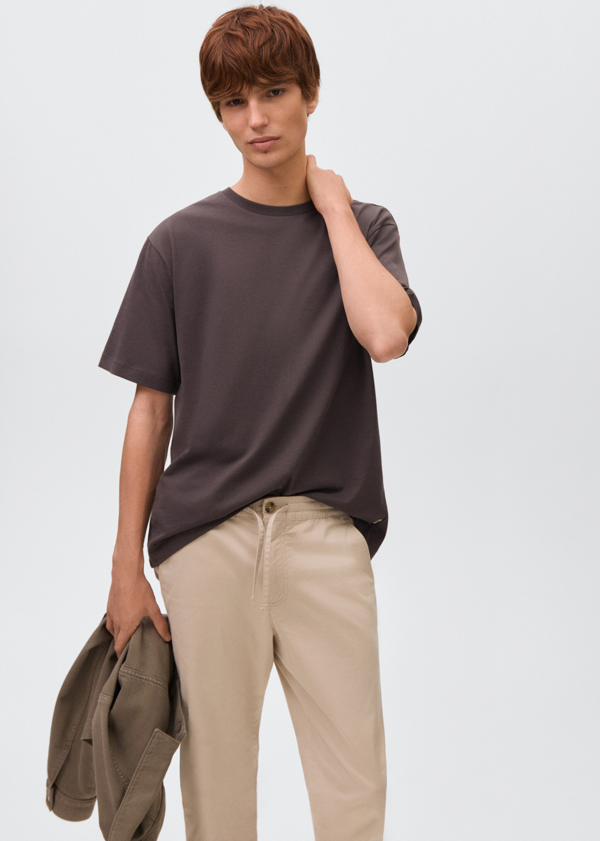 Cotton drawstring joggers - Details of the article 1