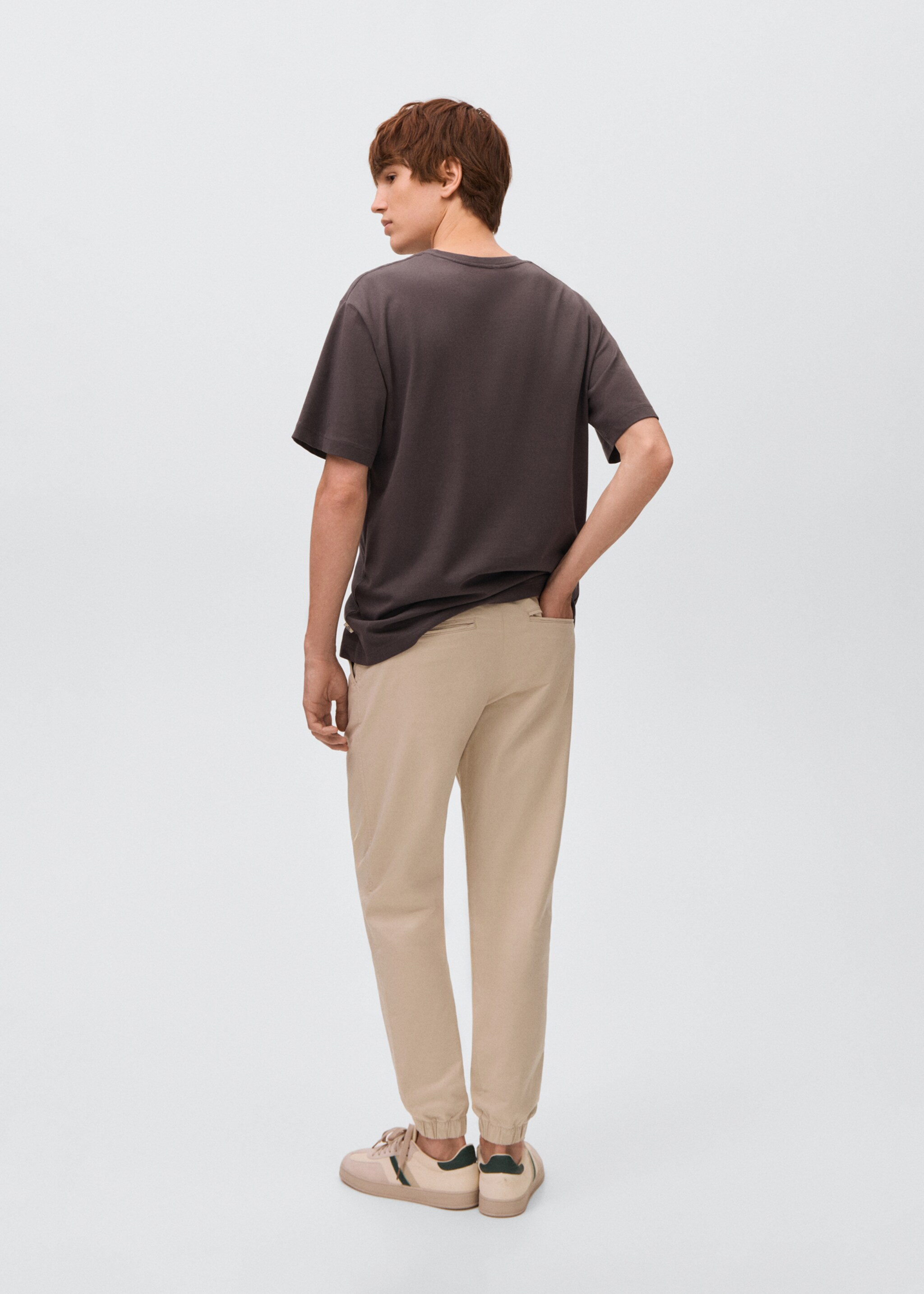 Cotton drawstring joggers - Reverse of the article