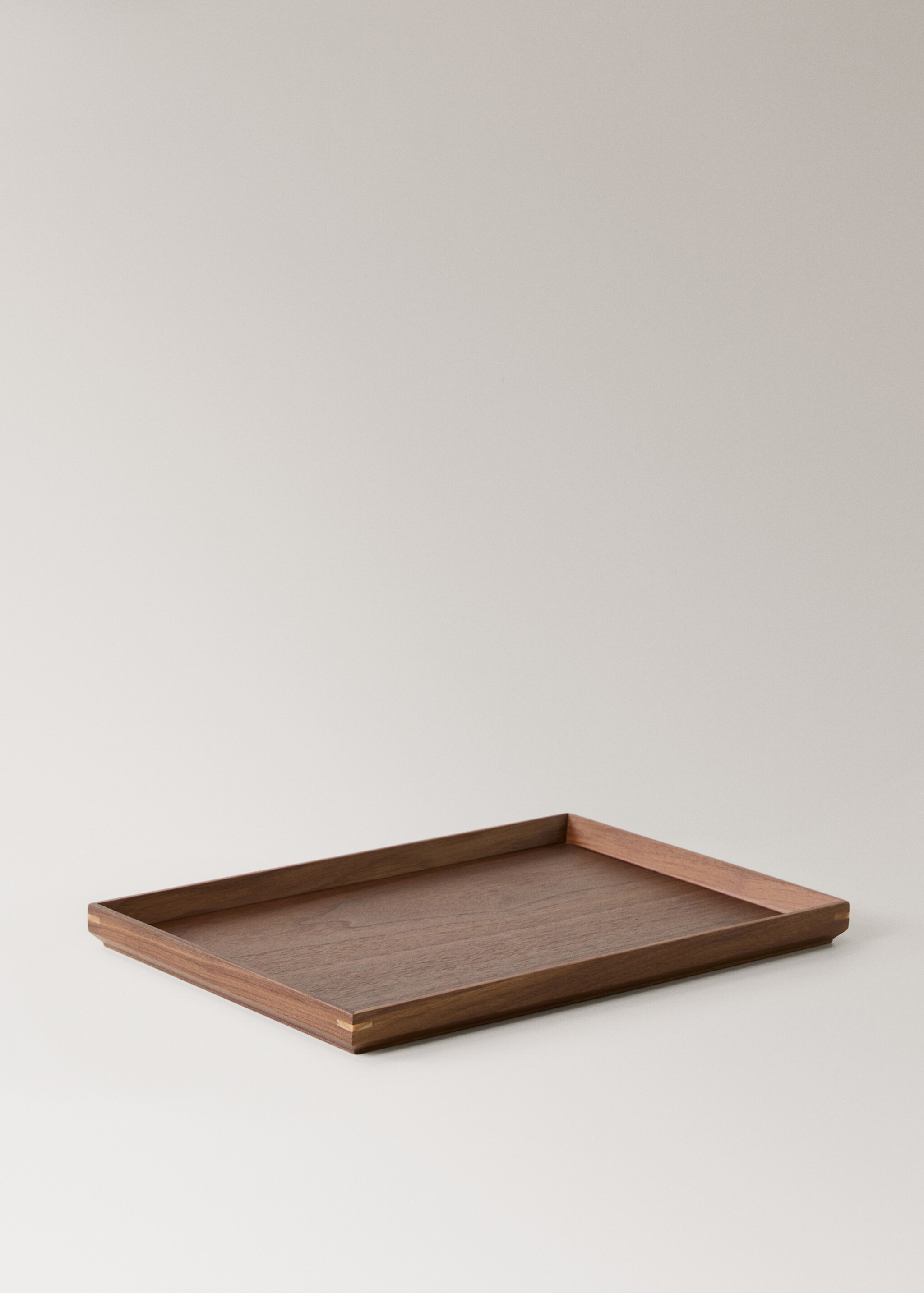 Medium solid wood decorative tray - Details of the article 1, Brown. Ref: 17002930-00.
