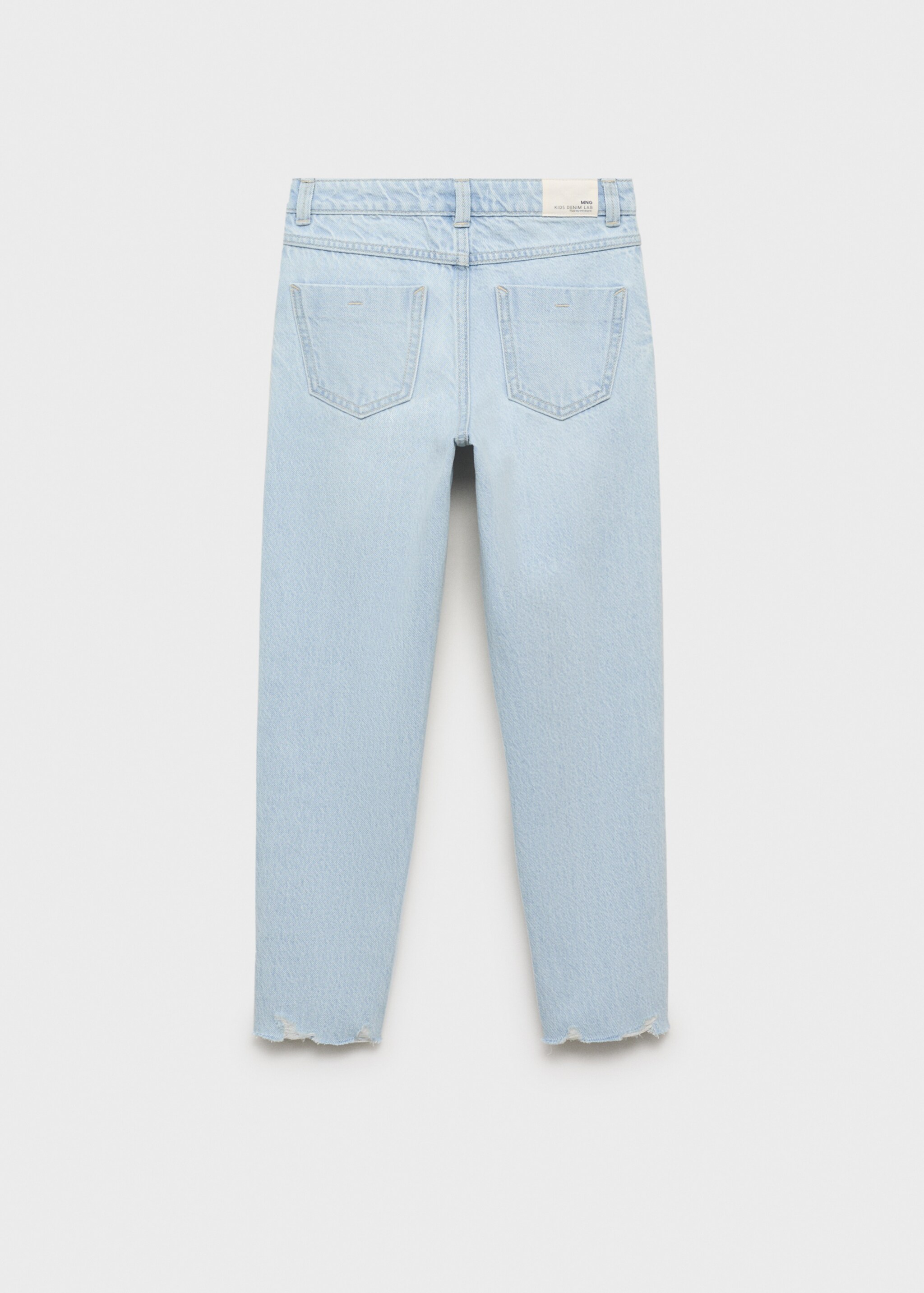 Jeans mom fit rotos decorativos - Reverso del artículo