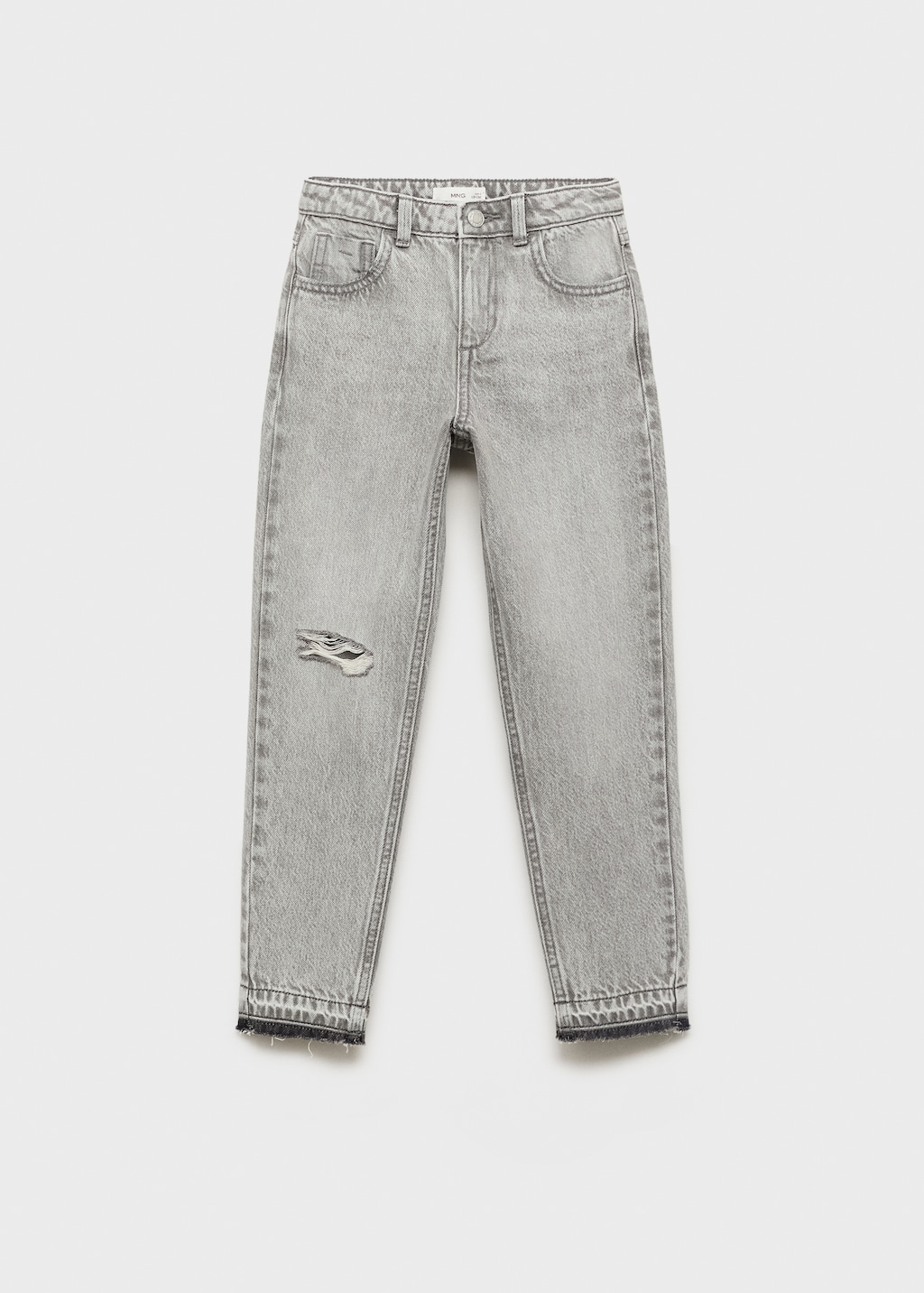 Mom fit decorative rips jeans