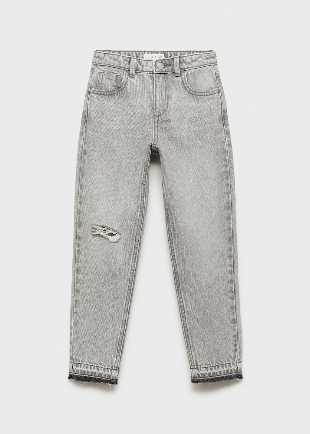 Mom fit decorative rips jeans