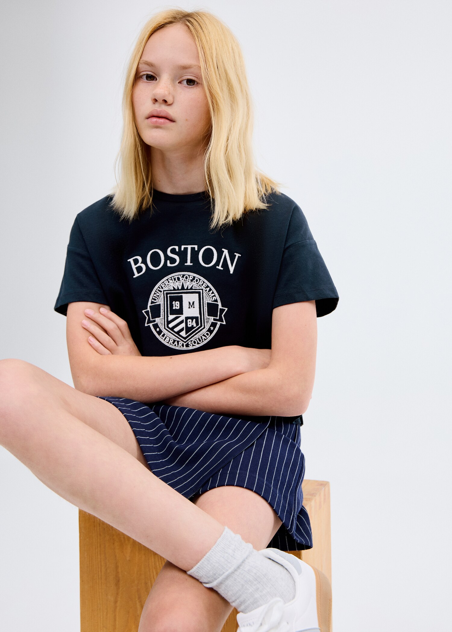 Embroidered cotton T-shirt - Medium plane