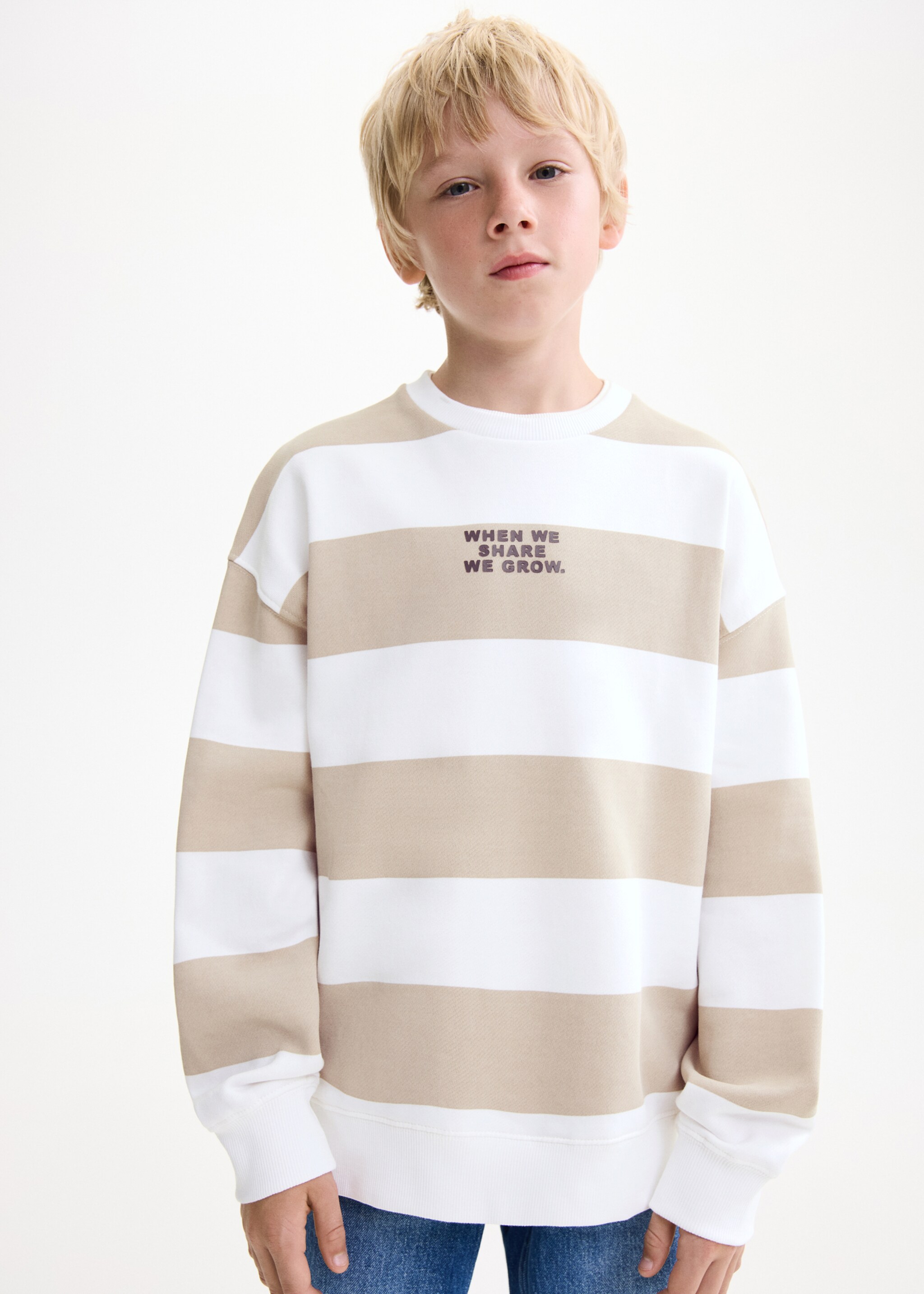 Striped cotton-blend sweatshirt - Medium plane