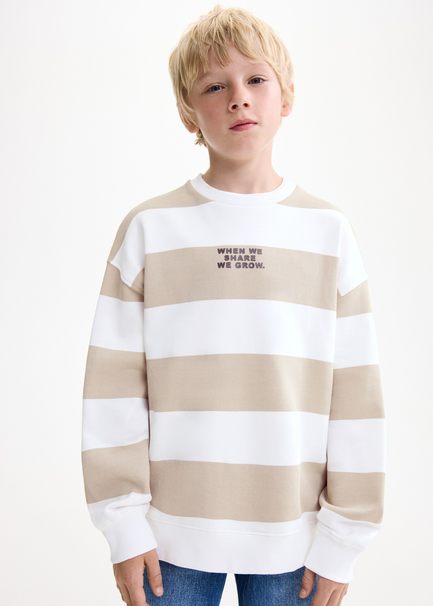 Striped cotton-blend sweatshirt - Medium plane