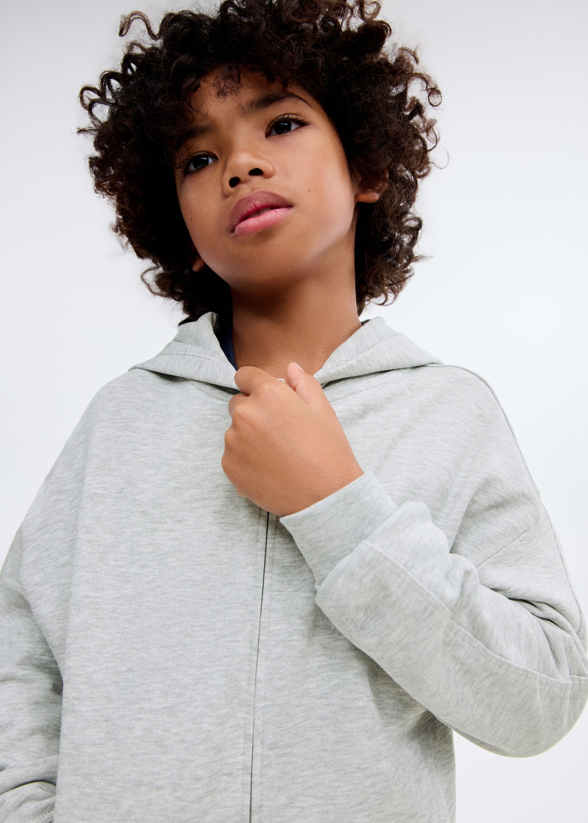 Zipped hoodie - Medium plane, Medium Heather Grey. Ref: 17003300-00.